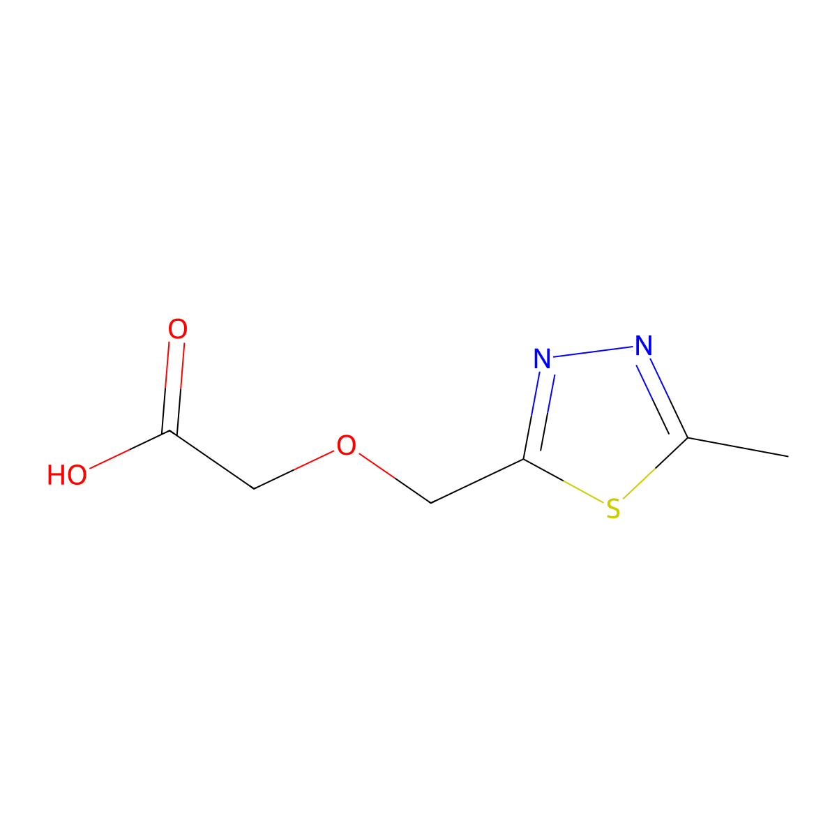 2-[(5-Methyl-1,3,4-thiadiazol-2-yl)methoxy]acetic acid molecular structure, CAS 1265895-84-8