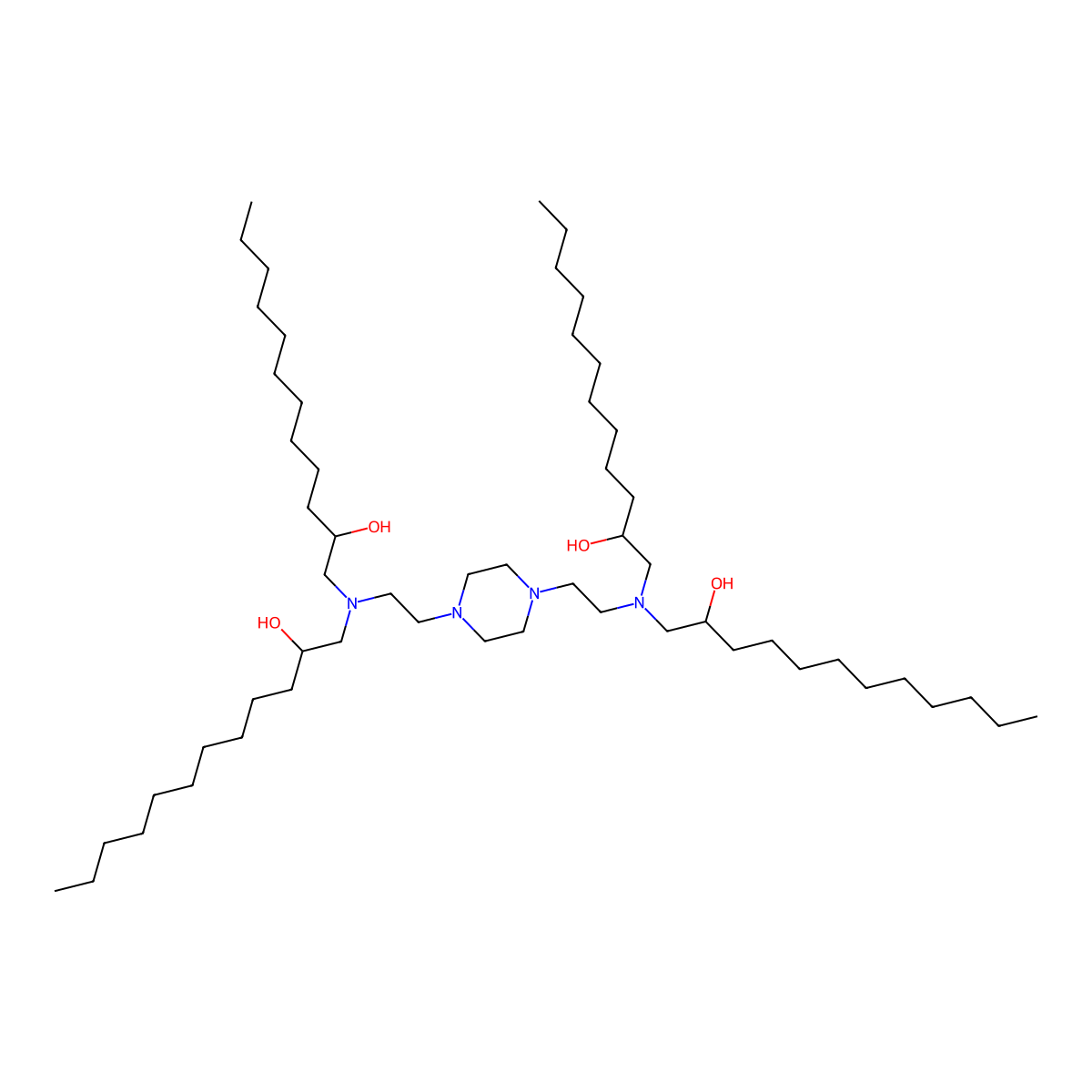 1,1',1'',1'''-[1,4-Piperazinediylbis(2,1-ethanediylnitrilo)]tetrakis[2-dodecanol] molecular structure, CAS 1265904-26-4