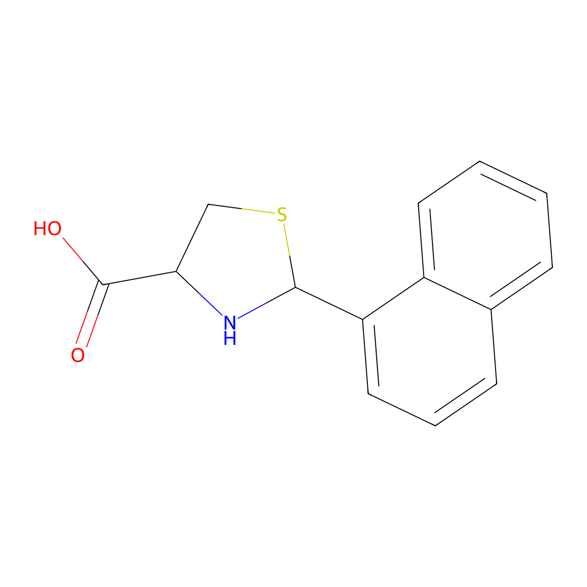 (4S)-2-(1-naphthyl)-1,3-thiazolidine-4-carboxylic acid molecular structure, CAS 1265908-04-0