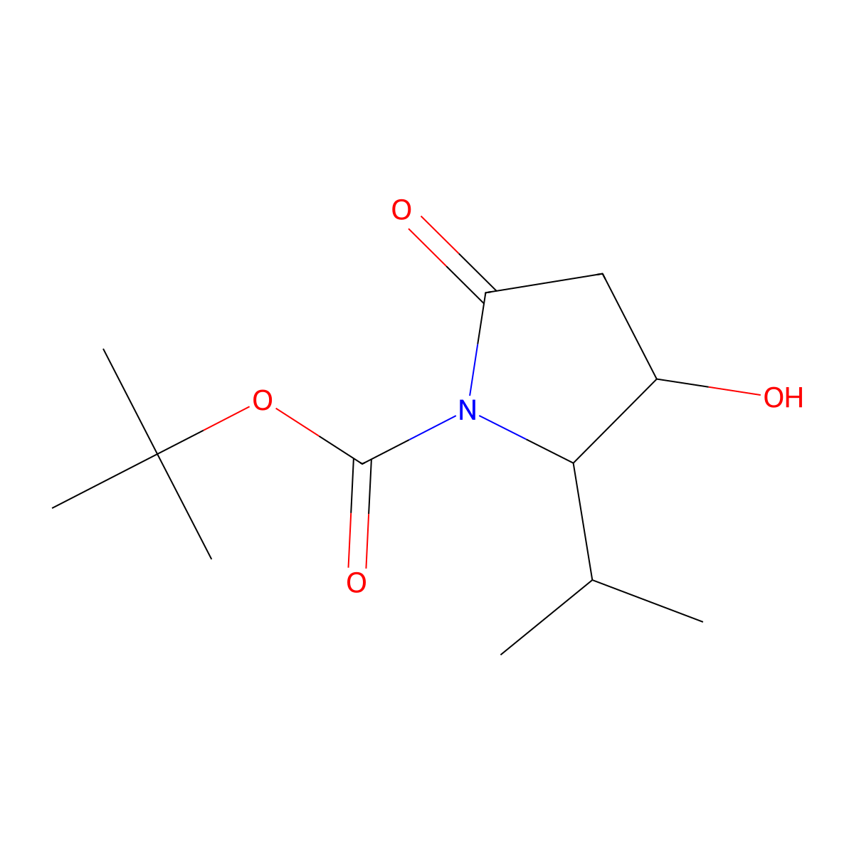 tert-Butyl (2S)-3-hydroxy-2-isopropyl-5-oxopyrrolidine-1-carboxylate molecular structure, CAS 1265908-09-5