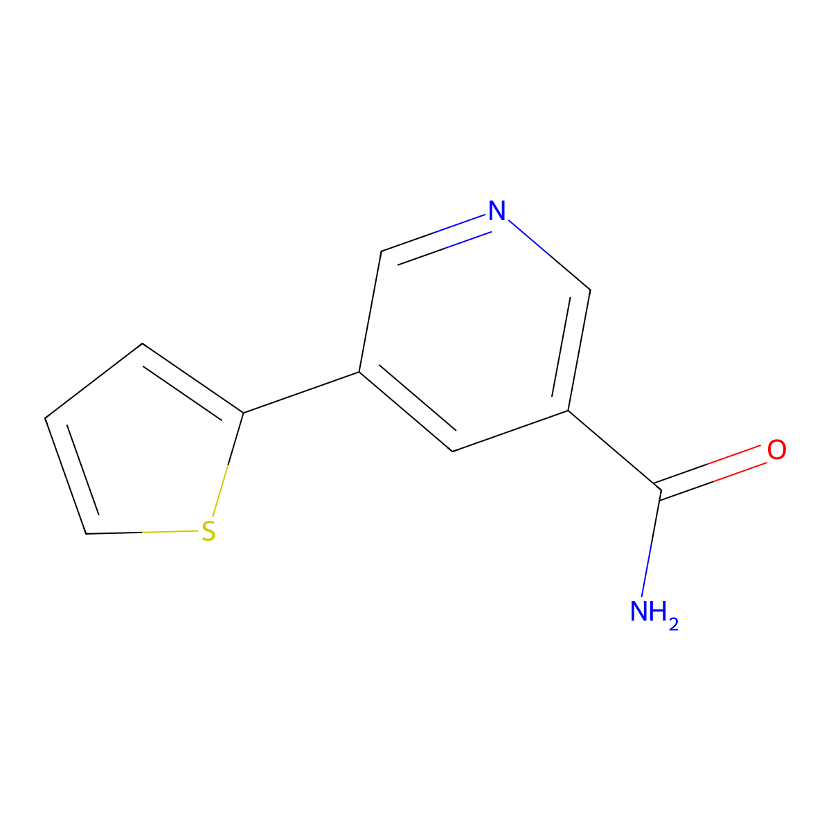 5-(Thiophen-2-yl)nicotinamide molecular structure, CAS 1265919-10-5