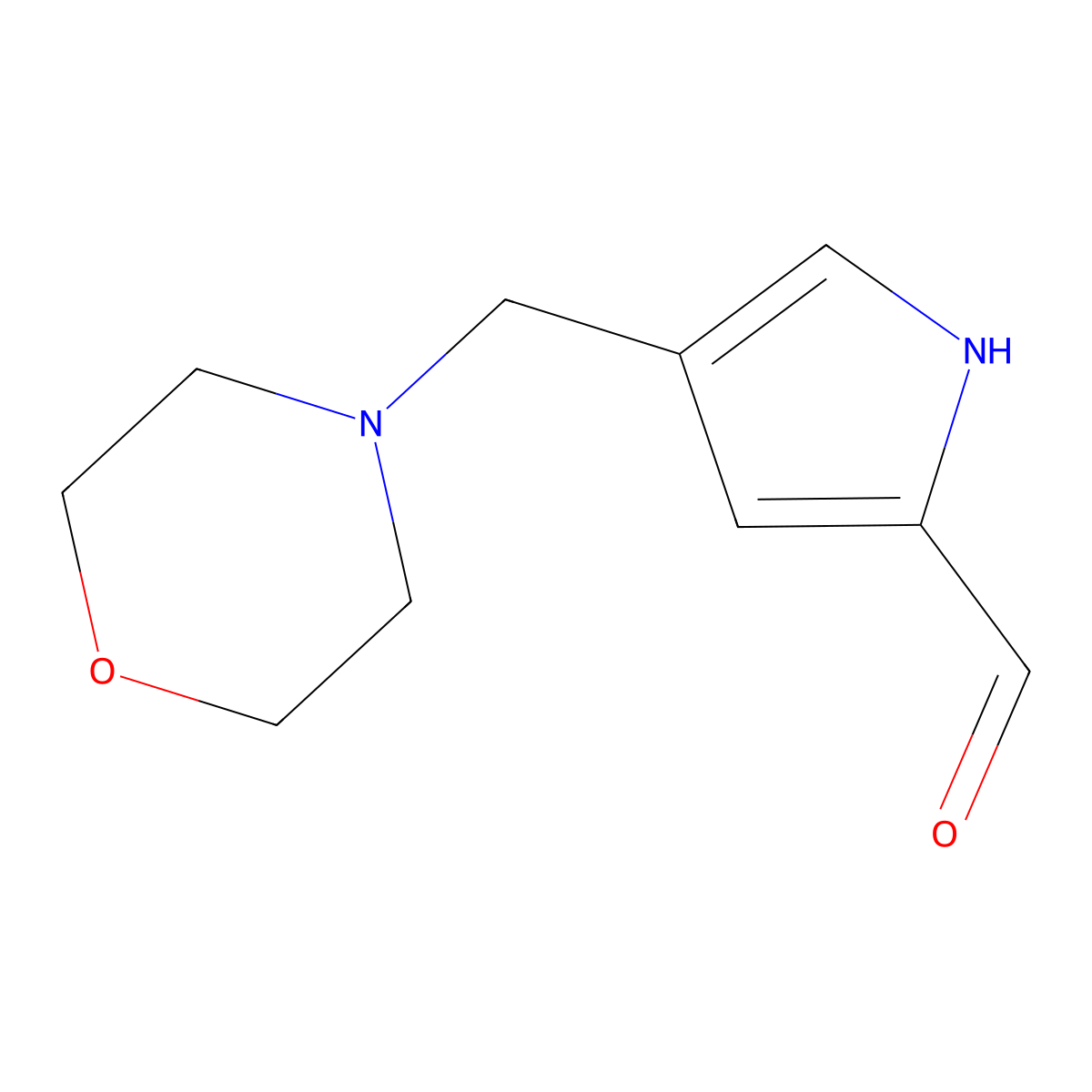 4-(Morpholin-4-ylmethyl)-1H-pyrrole-2-carbaldehyde molecular structure, CAS 1265964-87-1