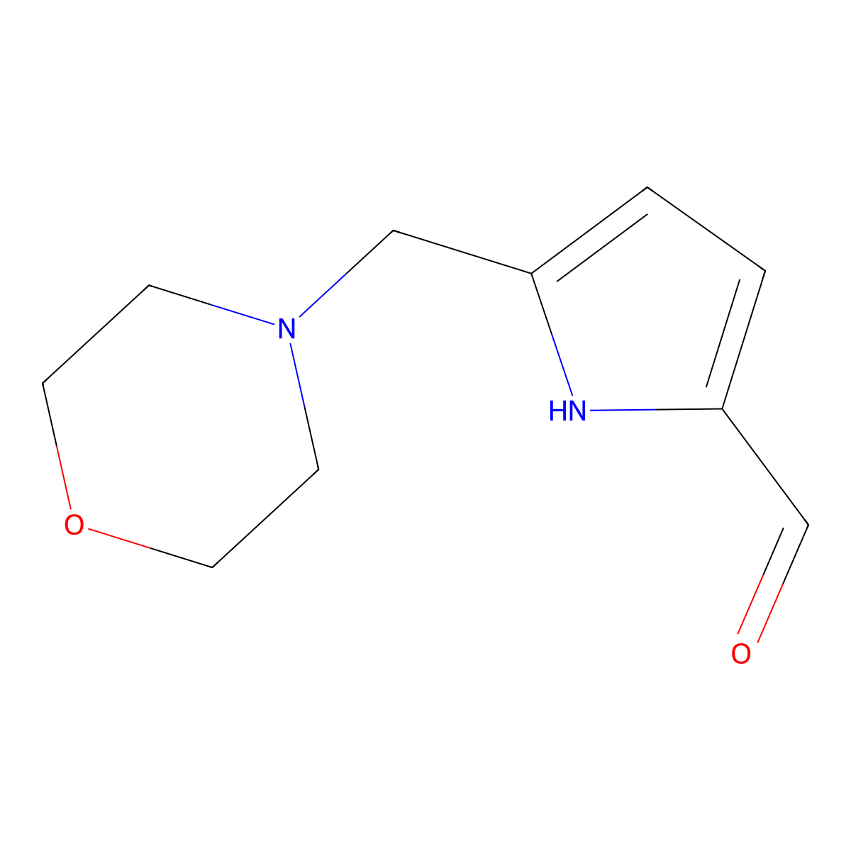 5-[(morpholin-4-yl)methyl]-1H-pyrrole-2-carbaldehyde molecular structure, CAS 1265964-94-0