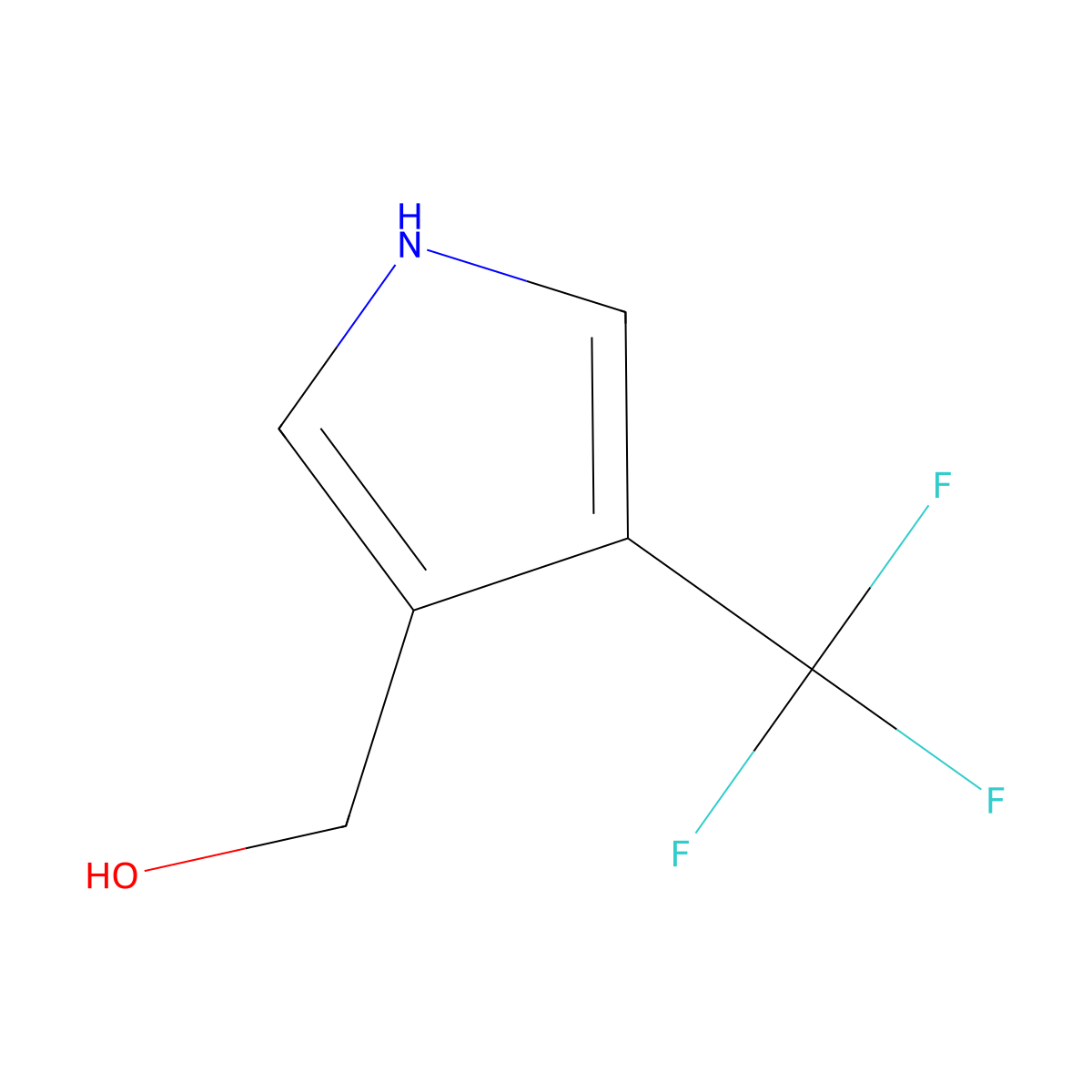 (4-(Trifluoromethyl)-1H-pyrrol-3-YL)methanol molecular structure, CAS 1266112-12-2