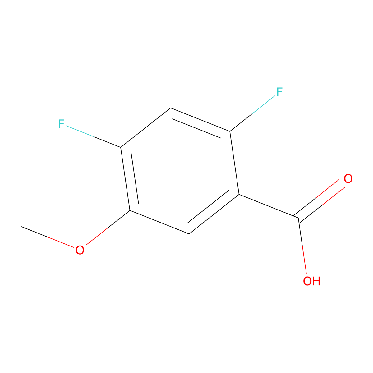 2,4-Difluoro-5-methoxybenzoic acid molecular structure, CAS 1266114-05-9