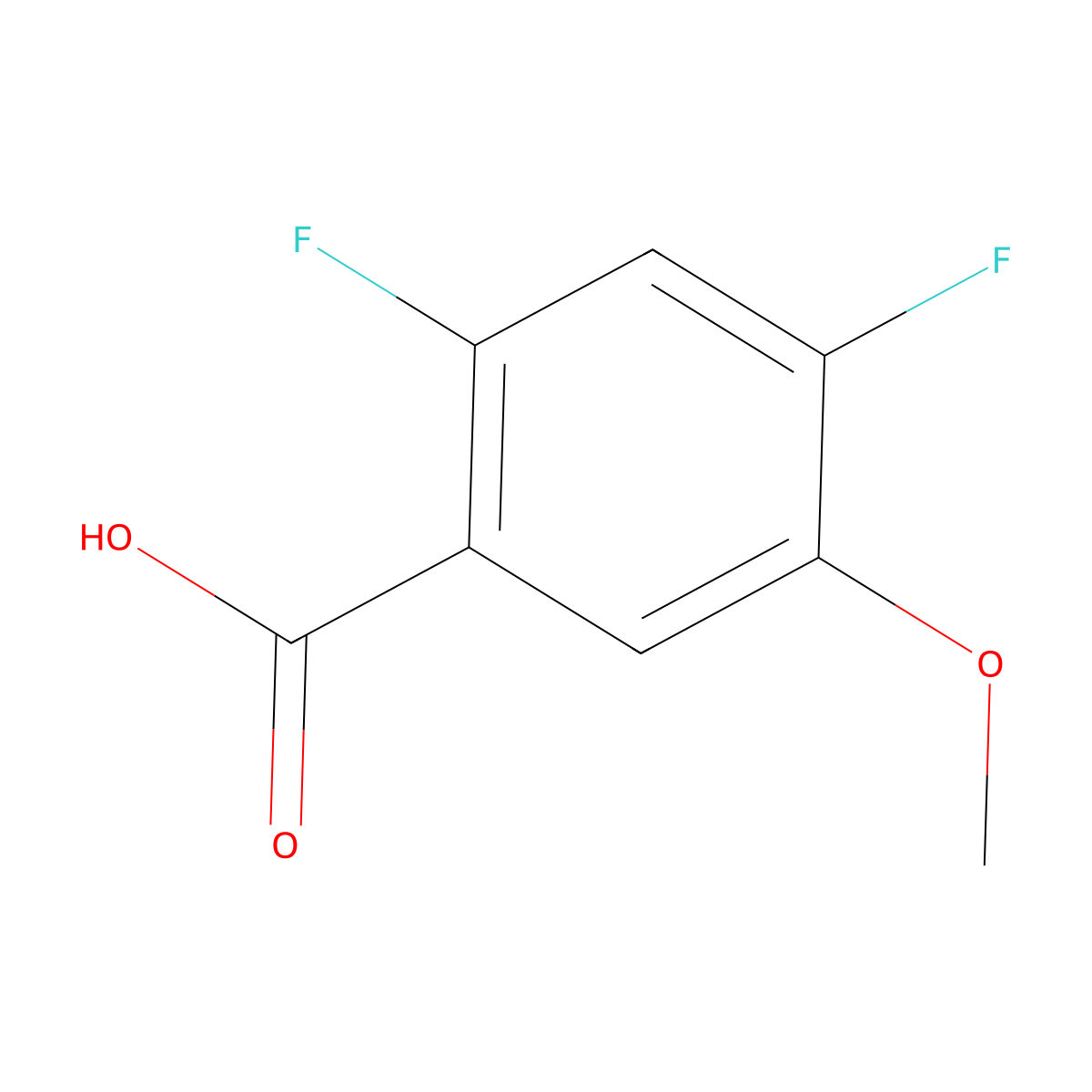 2,4-Difluoro-5-methoxybenzoic acid molecular structure, CAS 1266114-05-9