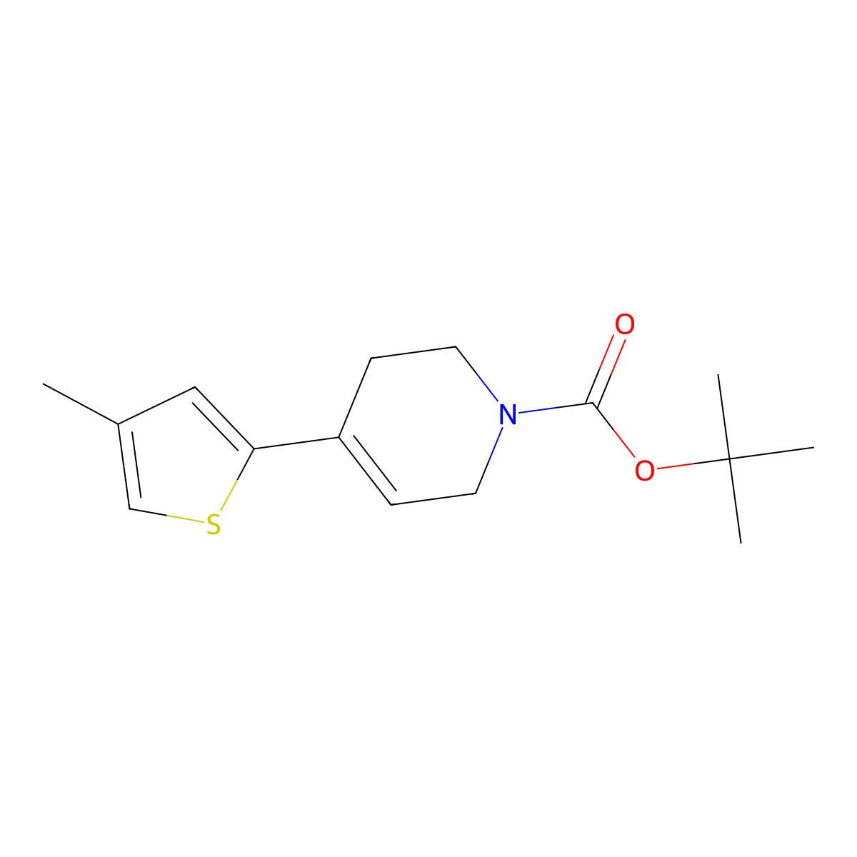Tert-butyl 4-(4-methylthiophen-2-yl)-3,6-dihydropyridine-1(2h)-carboxylate molecular structure, CAS 1266114-11-7