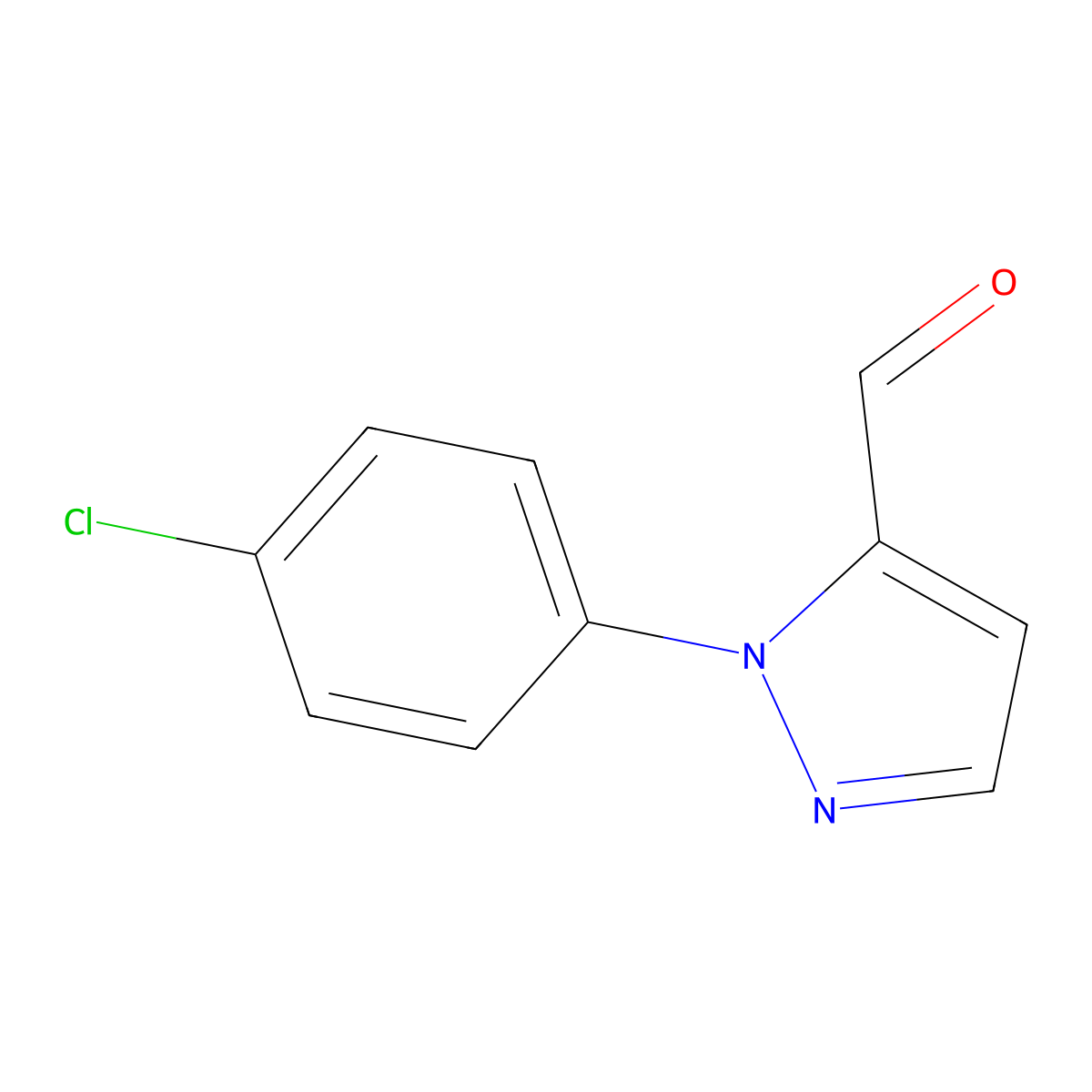 1H-Pyrazole-5-carboxaldehyde, 1-(4-chlorophenyl)- molecular structure, CAS 1266114-21-9