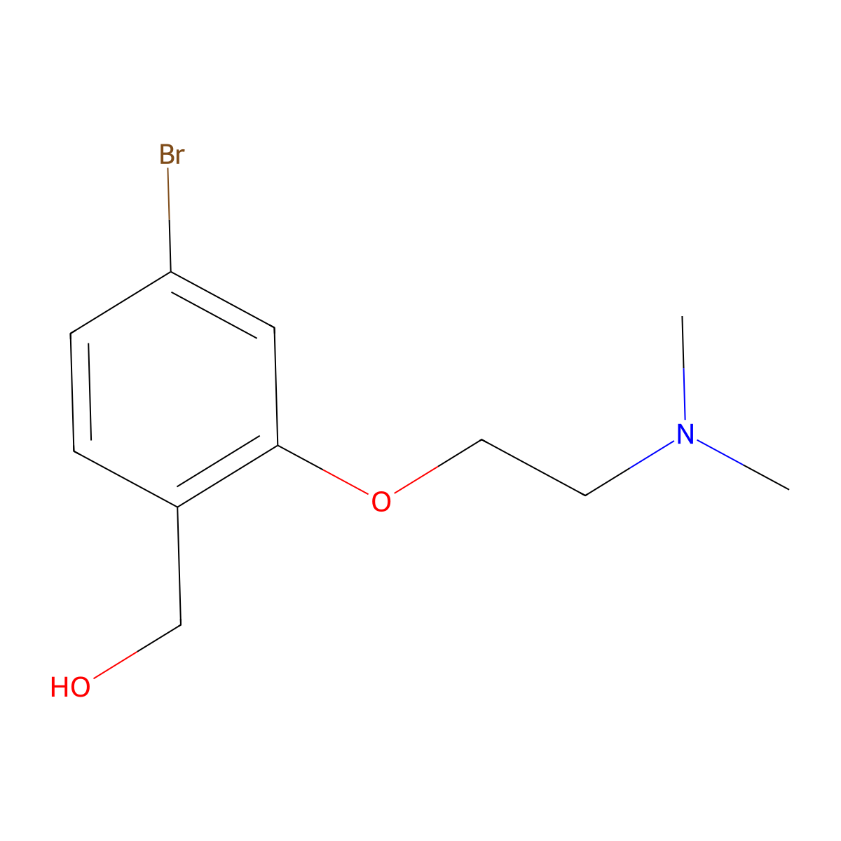 Benzenemethanol, 4-bromo-2-[2-(dimethylamino)ethoxy]- molecular structure, CAS 1266114-22-0