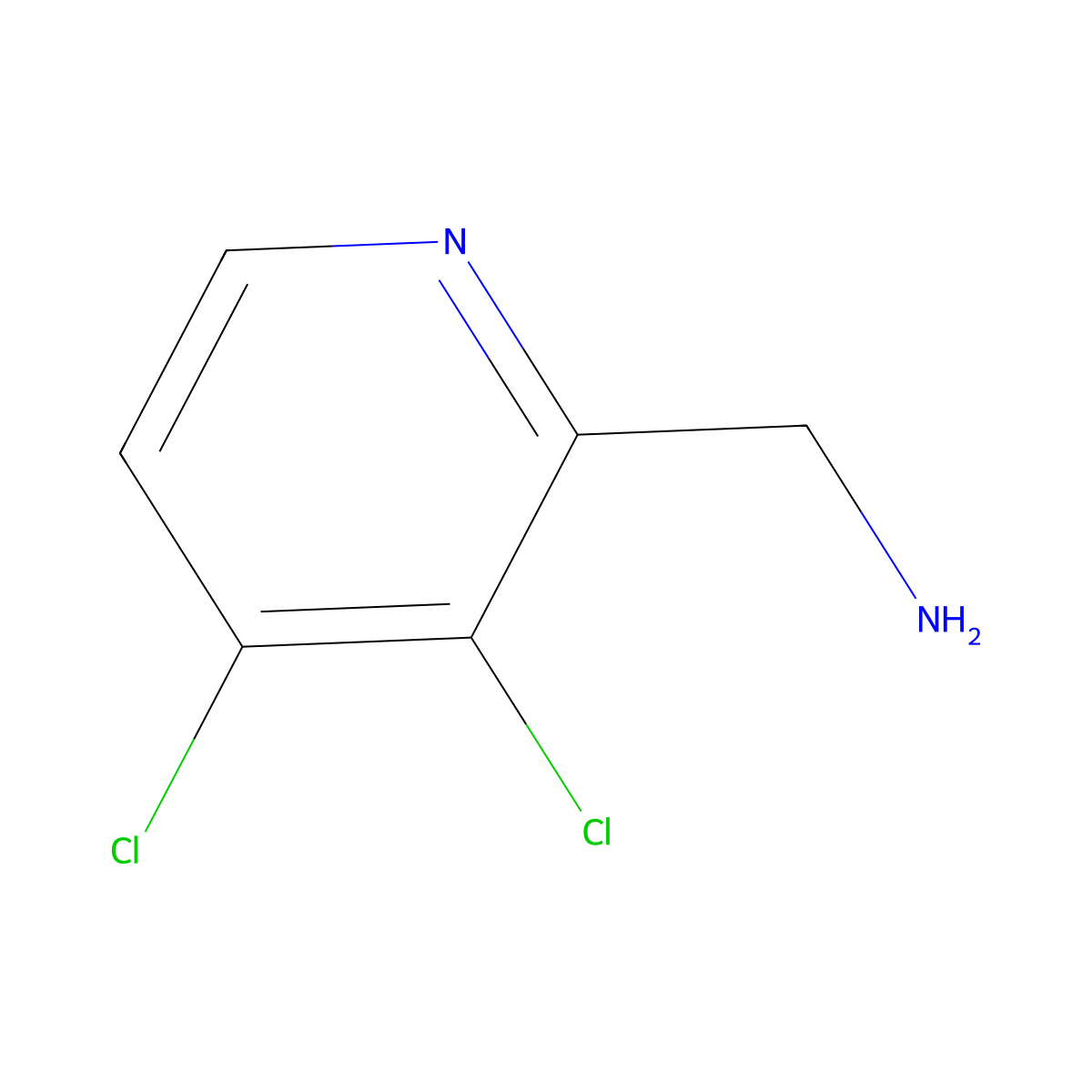 3,4-Dichloro-2-pyridinemethanamine molecular structure, CAS 1266114-28-6