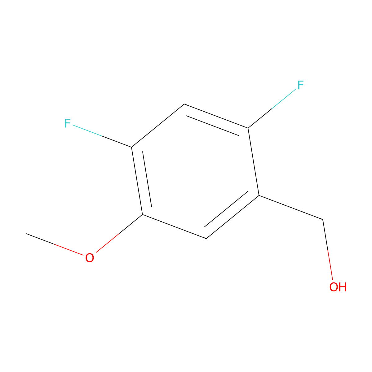 (2,4-Difluoro-5-methoxyphenyl)methanol molecular structure, CAS 1266114-65-1