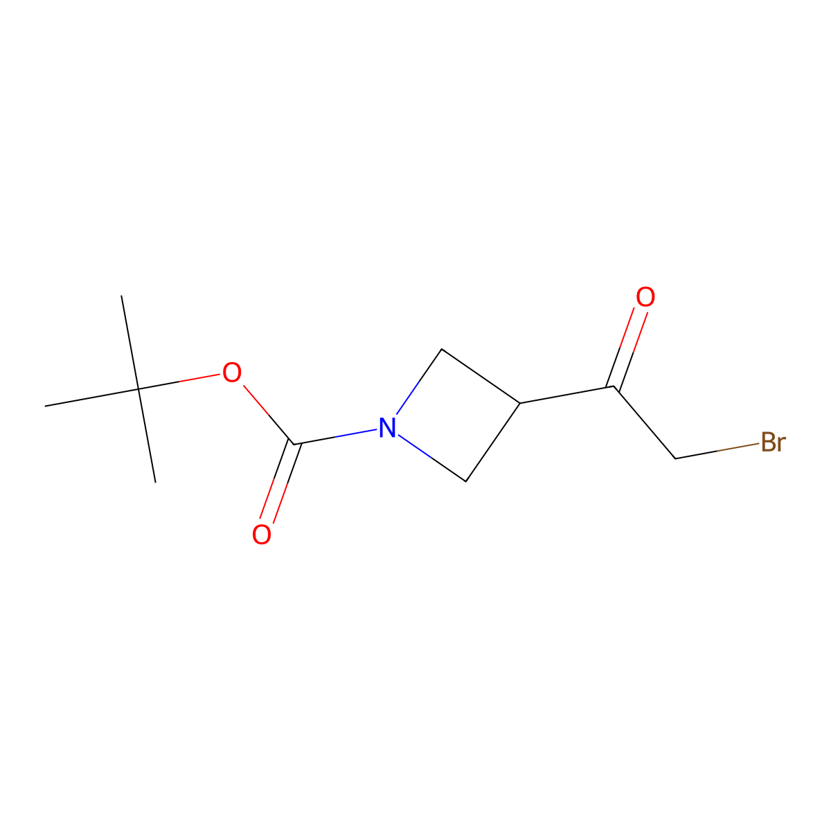 Tert-butyl 3-(2-bromoacetyl)azetidine-1-carboxylate molecular structure, CAS 1266114-77-5