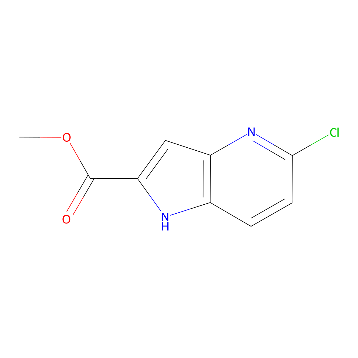 methyl 5-chloro-1H-pyrrolo[3,2-b]pyridine-2-carboxylate molecular structure, CAS 1266114-83-3