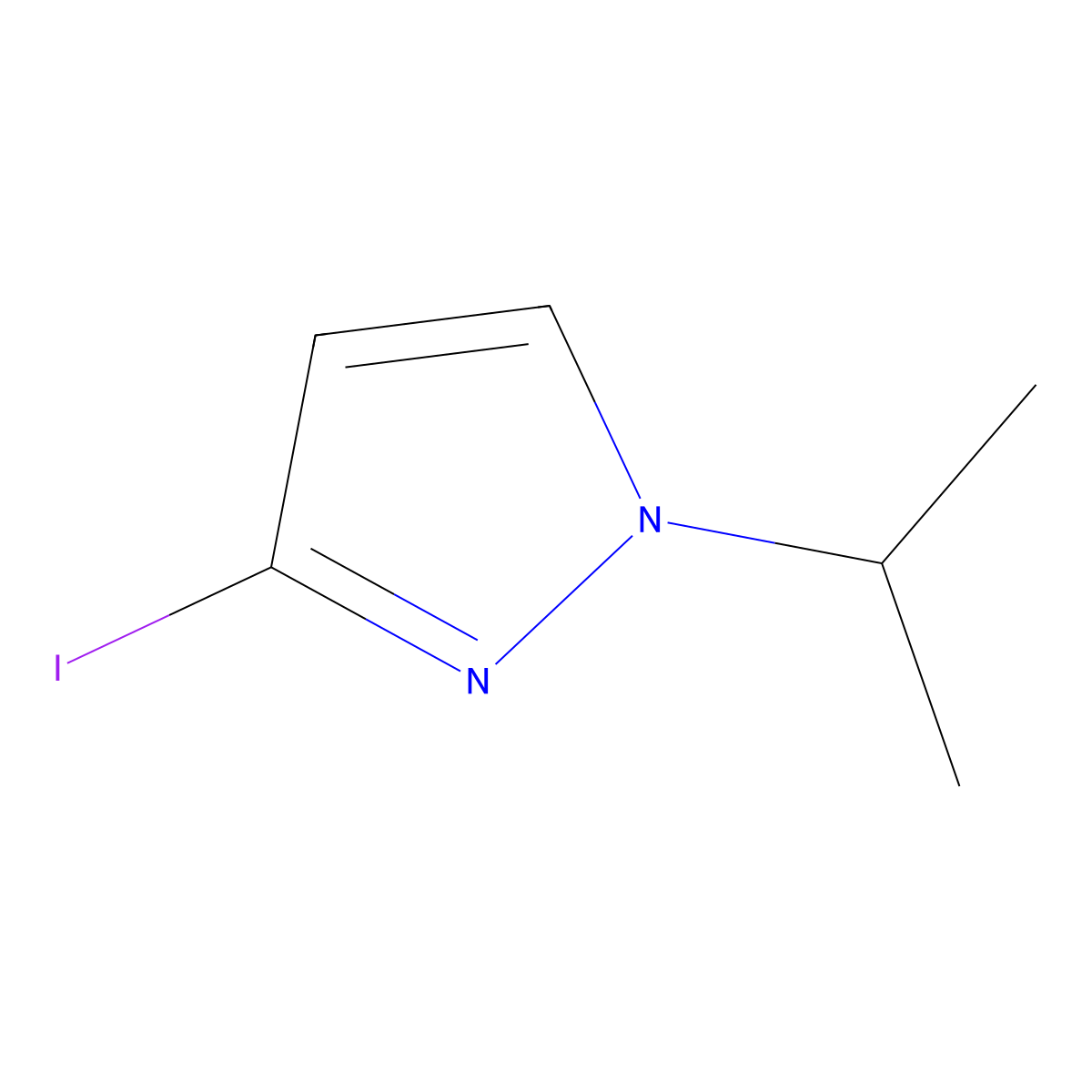 3-iodo-1-(propan-2-yl)-1H-pyrazole molecular structure, CAS 1266115-22-3