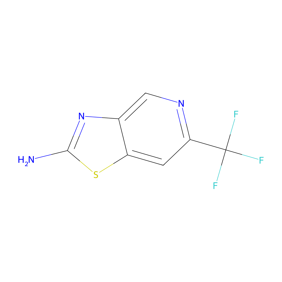 6-(Trifluoromethyl)-(1,3)thiazolo(4,5-c)pyridin-2-amine molecular structure, CAS 1266118-94-8