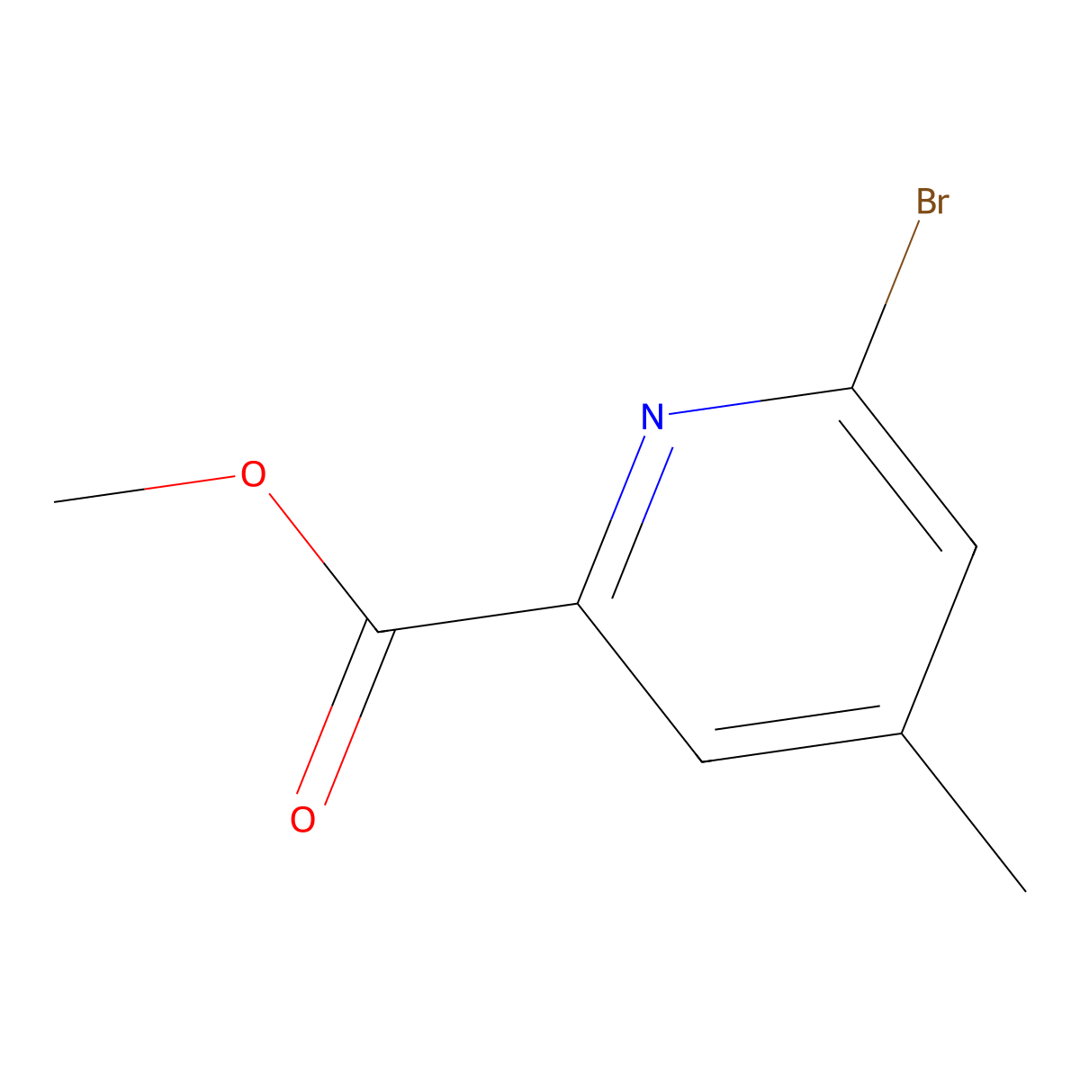 Methyl 6-bromo-4-methyl-pyridine-2-carboxylate molecular structure, CAS 1266119-07-6