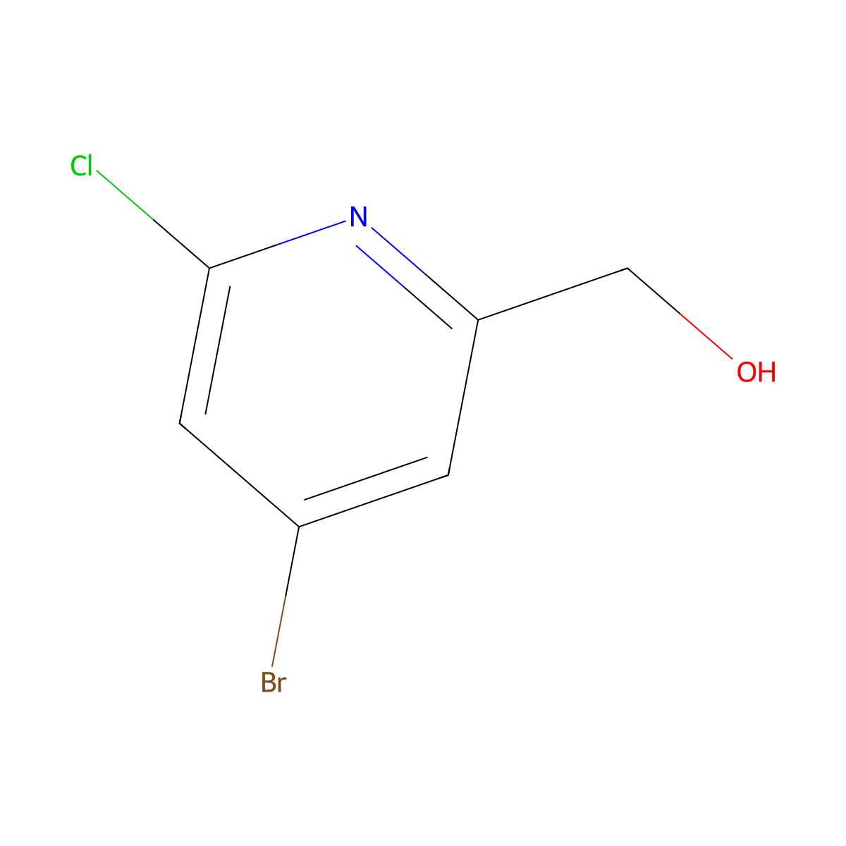 (4-Bromo-6-chloropyridin-2-yl)methanol molecular structure, CAS 1266119-15-6