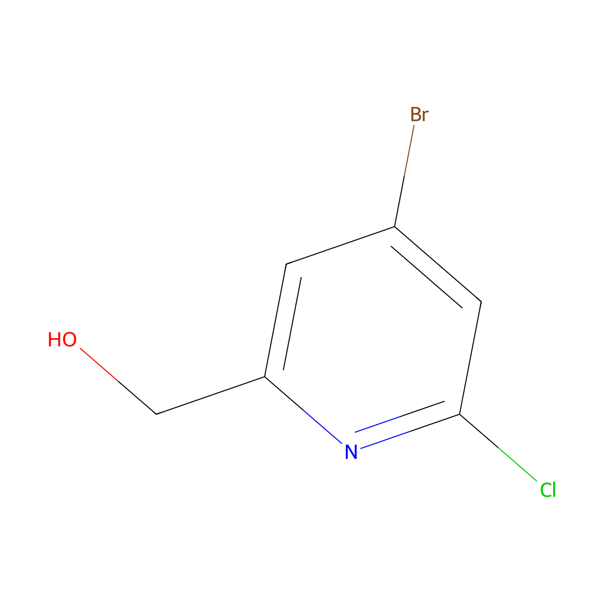 (4-Bromo-6-chloropyridin-2-yl)methanol molecular structure, CAS 1266119-15-6