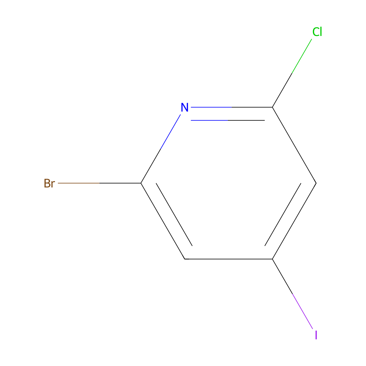 2-Bromo-6-chloro-4-iodopyridine molecular structure, CAS 1266119-21-4