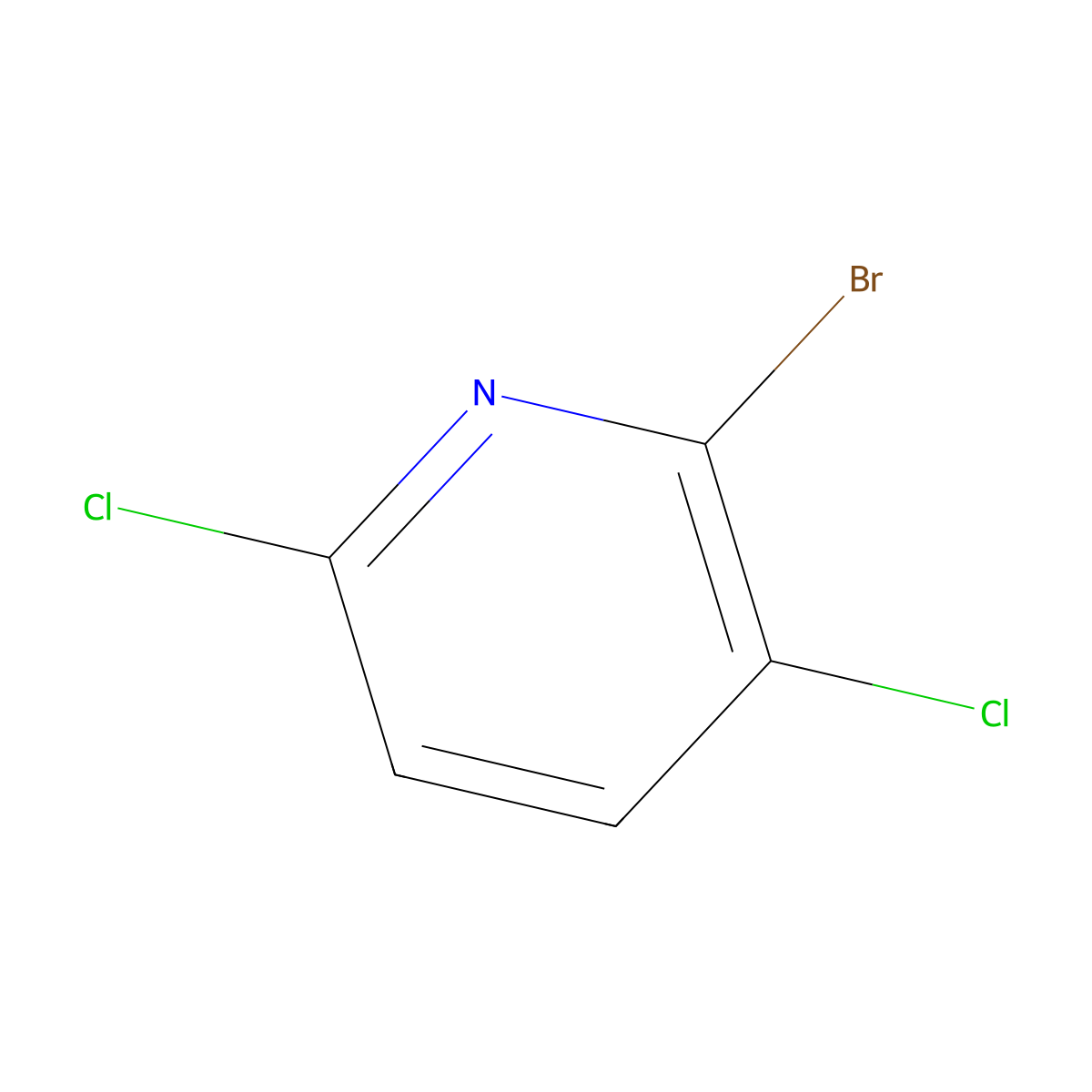 2-Bromo-3,6-dichloropyridine molecular structure, CAS 1266119-41-8