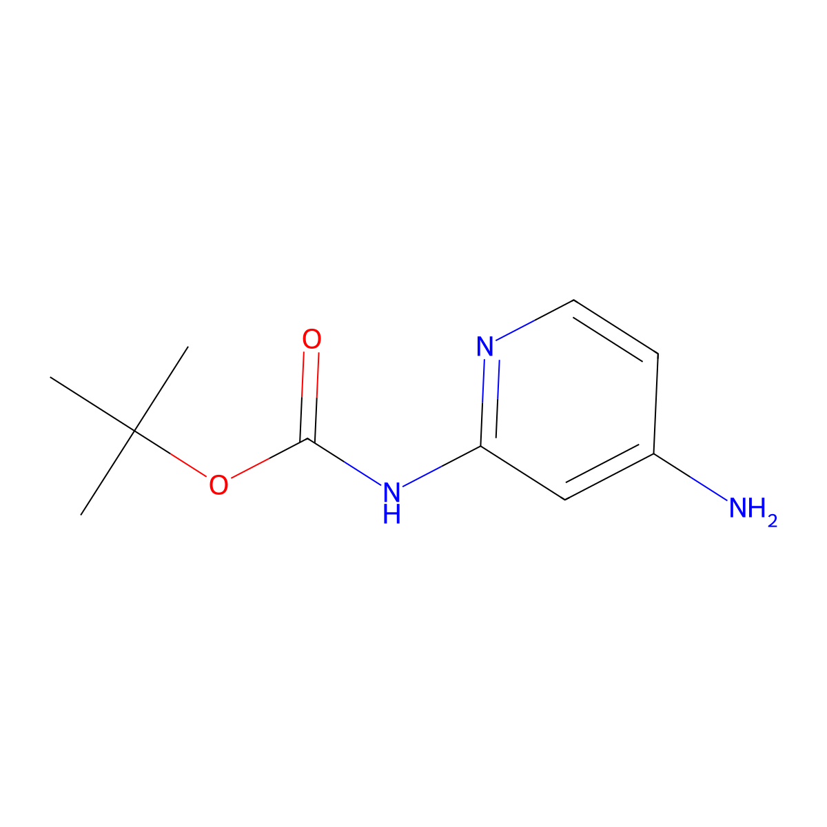 Carbamic acid, N-(4-amino-2-pyridinyl)-, 1,1-dimethylethyl ester molecular structure, CAS 1266119-48-5