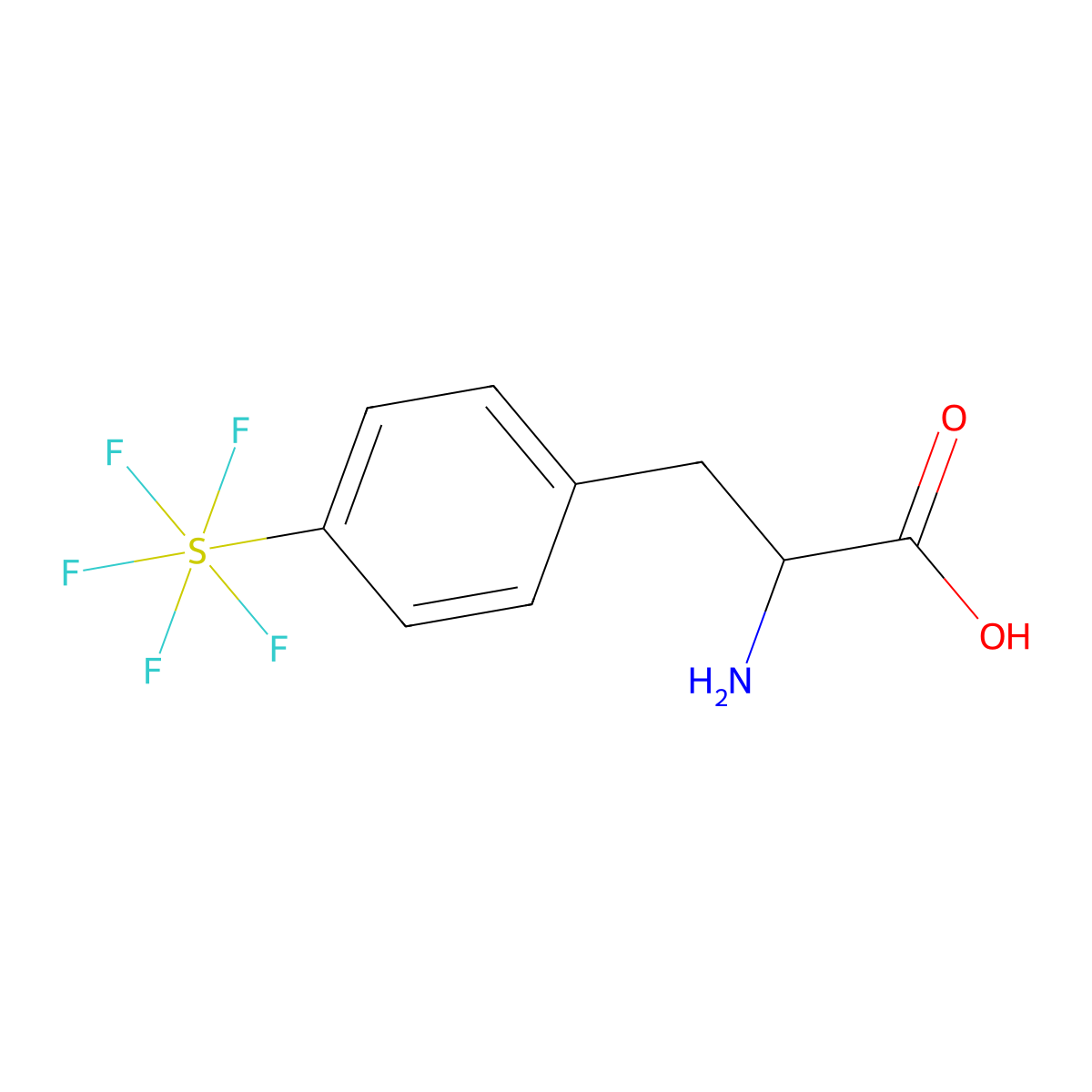 4-(Pentafluorosulfur)-DL-phenylalanine molecular structure, CAS 1266124-33-7