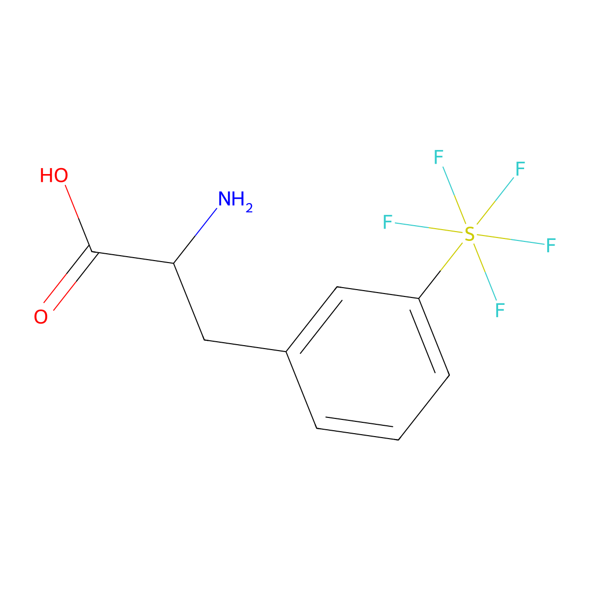 3-(Pentafluorosulfur)-DL-phenylalanine molecular structure, CAS 1266124-50-8