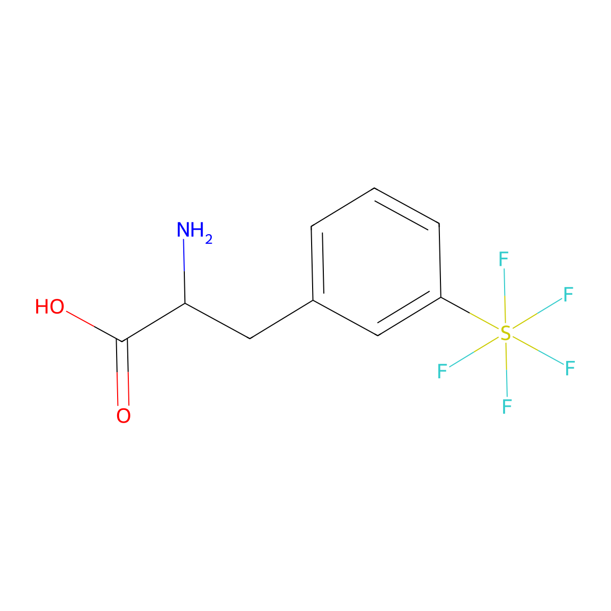 3-(Pentafluorosulfur)-DL-phenylalanine molecular structure, CAS 1266124-50-8