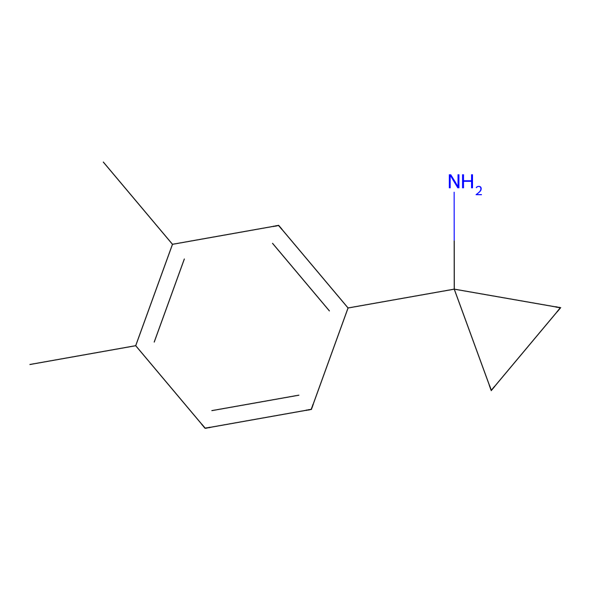 1-(3,4-Dimethylphenyl)cyclopropanamine molecular structure, CAS 1266126-30-0