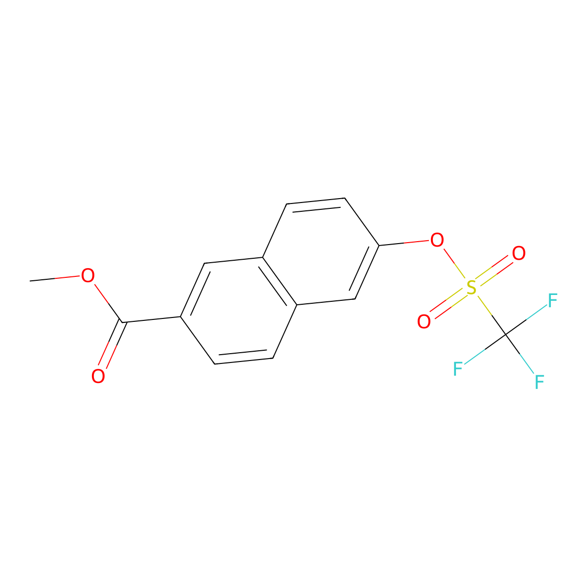 Methyl 6-(((trifluoromethyl)sulfonyl)oxy)-2-naphthoate molecular structure, CAS 126613-10-3
