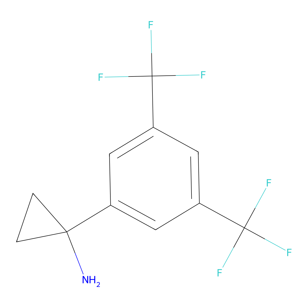 1-[3,5-Bis(trifluoromethyl)phenyl]cyclopropanamine molecular structure, CAS 1266148-15-5