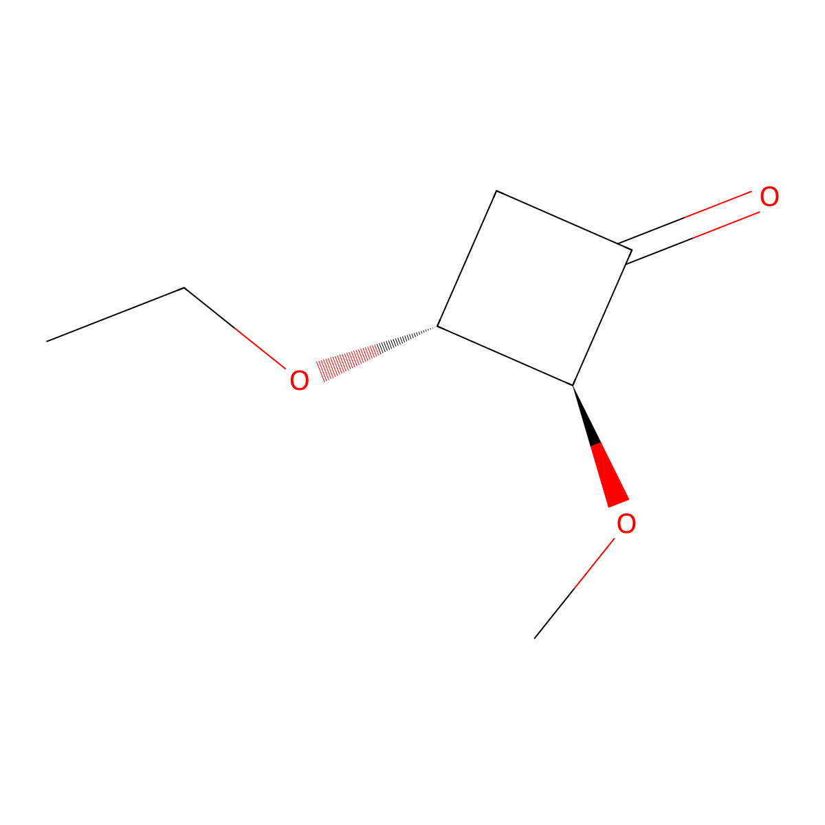 (2S,3R)-3-ethoxy-2-methoxycyclobutan-1-one molecular structure, CAS 126615-85-8