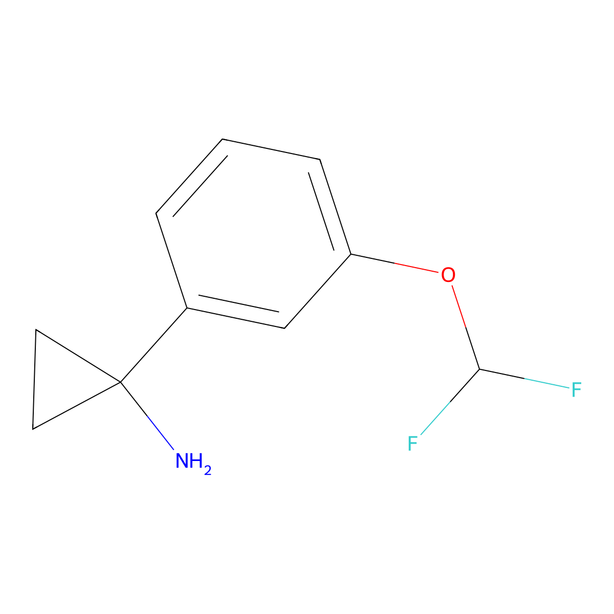 1-(3-(Difluoromethoxy)phenyl)cyclopropan-1-amine molecular structure, CAS 1266159-47-0