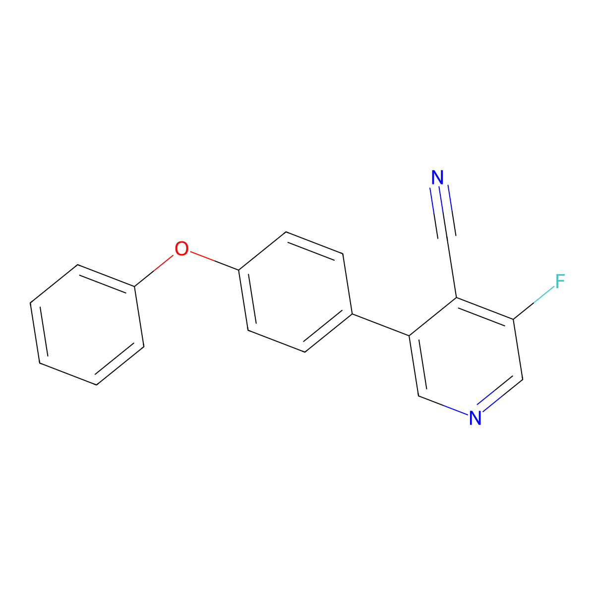 3-Fluoro-5-(4-phenoxyphenyl)isonicotinonitrile molecular structure, CAS 1266161-20-9