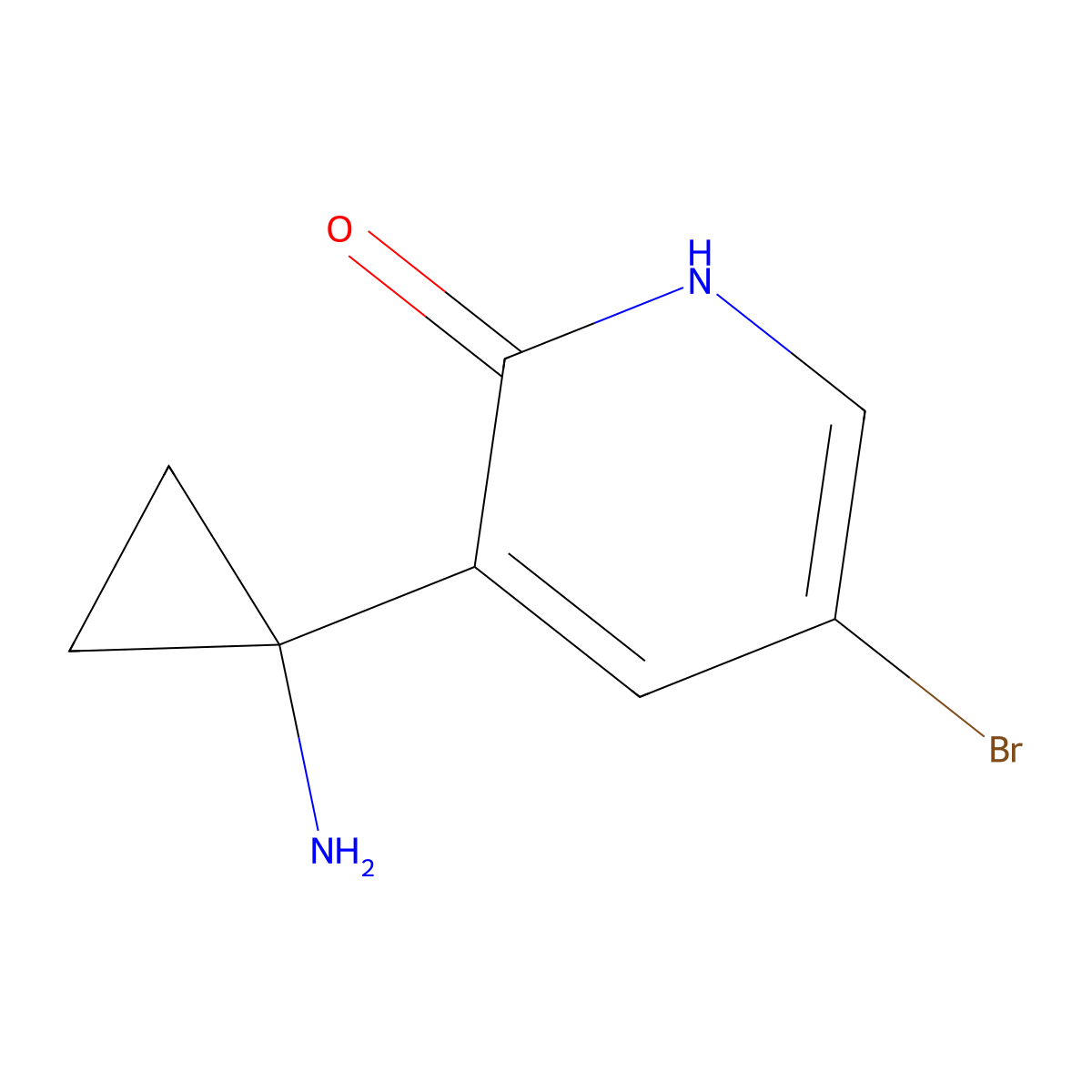 3-(1-Aminocyclopropyl)-5-bromopyridin-2-ol molecular structure, CAS 1266171-02-1