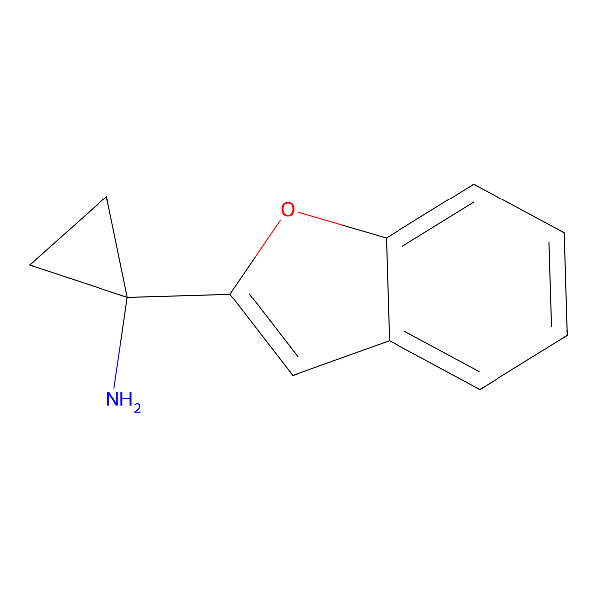 1-(1-Benzofuran-2-yl)cyclopropan-1-amine molecular structure, CAS 1266172-97-7
