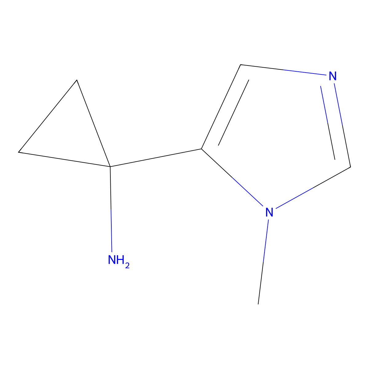 1-(1-methyl-1H-imidazol-5-yl)cyclopropan-1-amine molecular structure, CAS 1266184-45-5