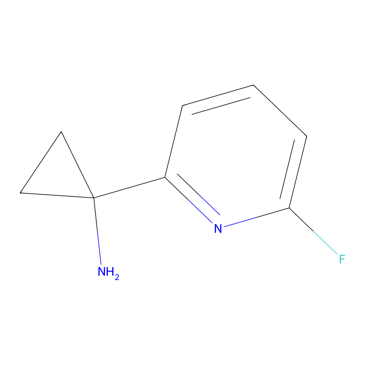 1-(6-Fluoropyridin-2-yl)cyclopropanamine molecular structure, CAS 1266184-60-4