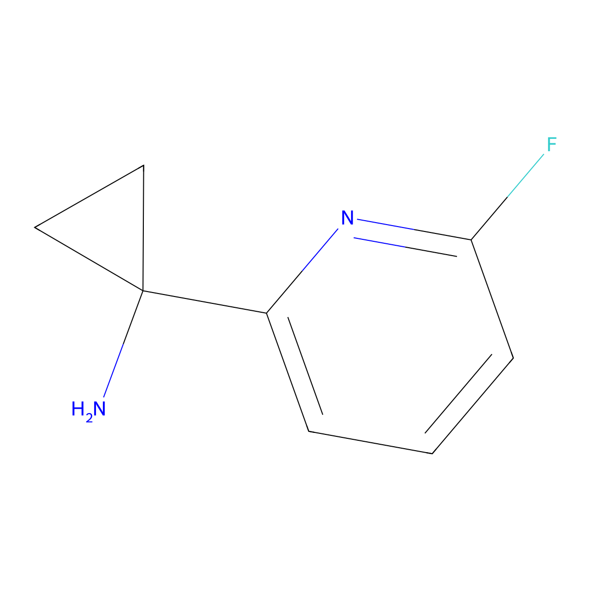 1-(6-Fluoropyridin-2-yl)cyclopropanamine molecular structure, CAS 1266184-60-4