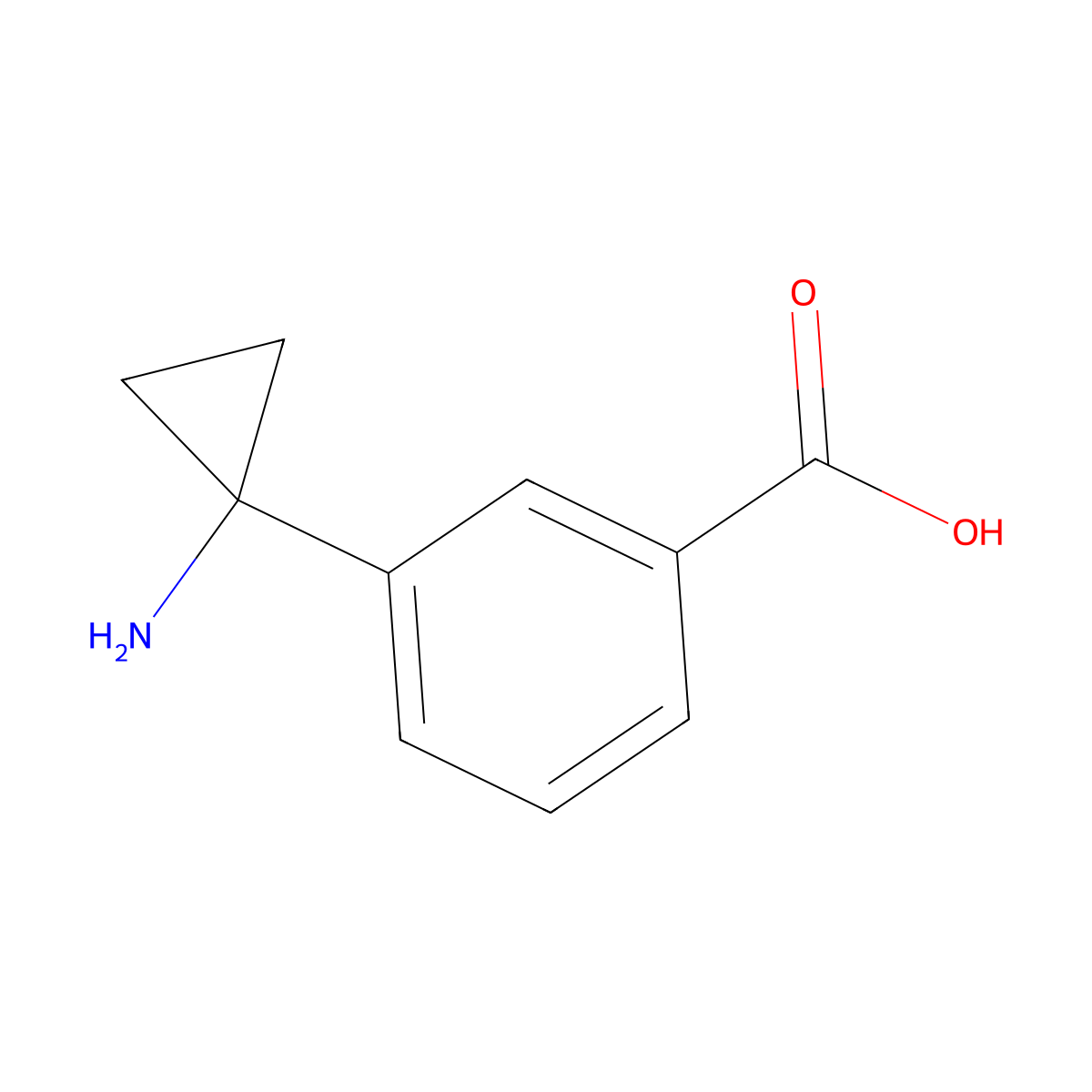 3-(1-Aminocyclopropyl)benzoic acid molecular structure, CAS 1266193-50-3