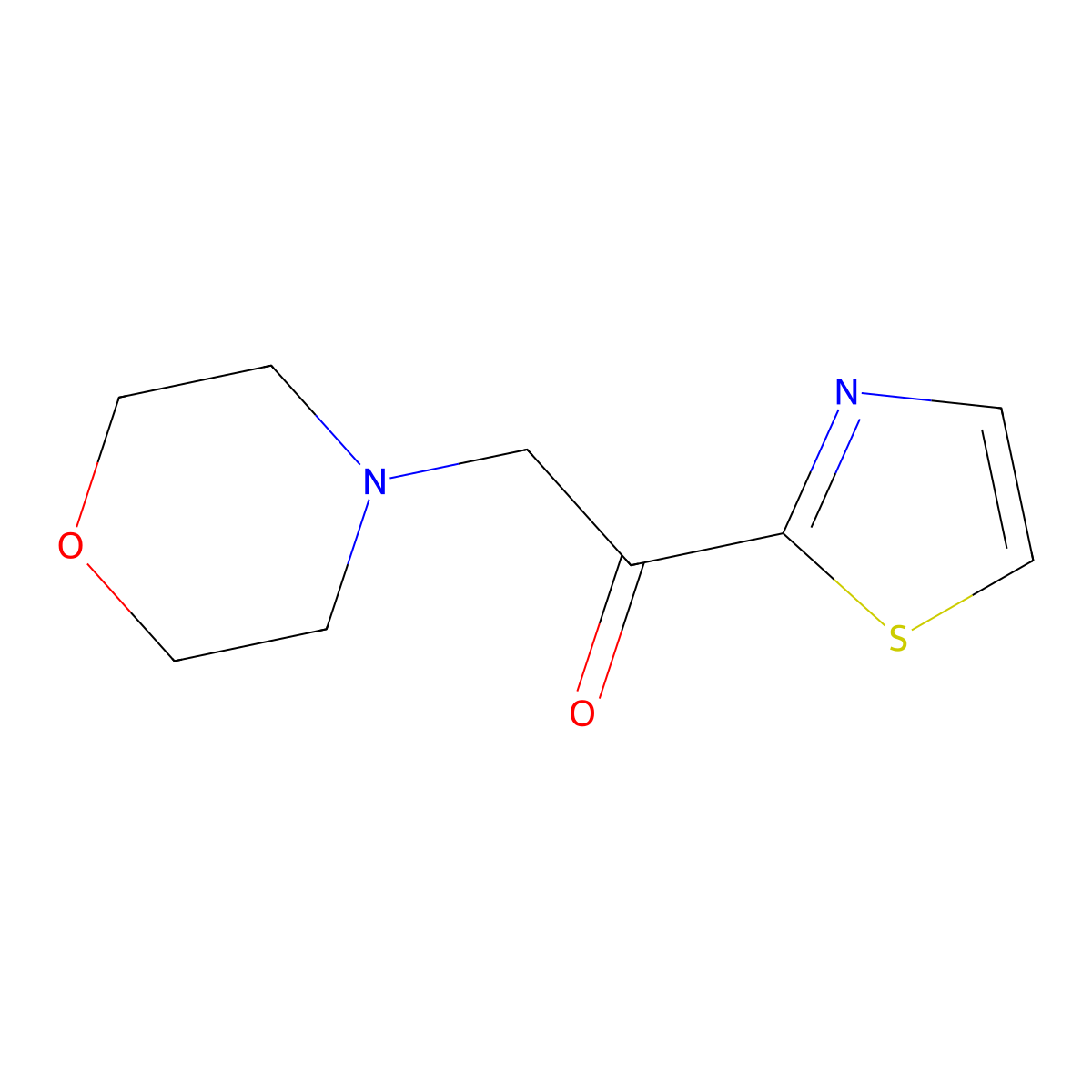 2-(Morpholin-4-yl)-1-(1,3-thiazol-2-yl)ethan-1-one molecular structure, CAS 1266196-84-2