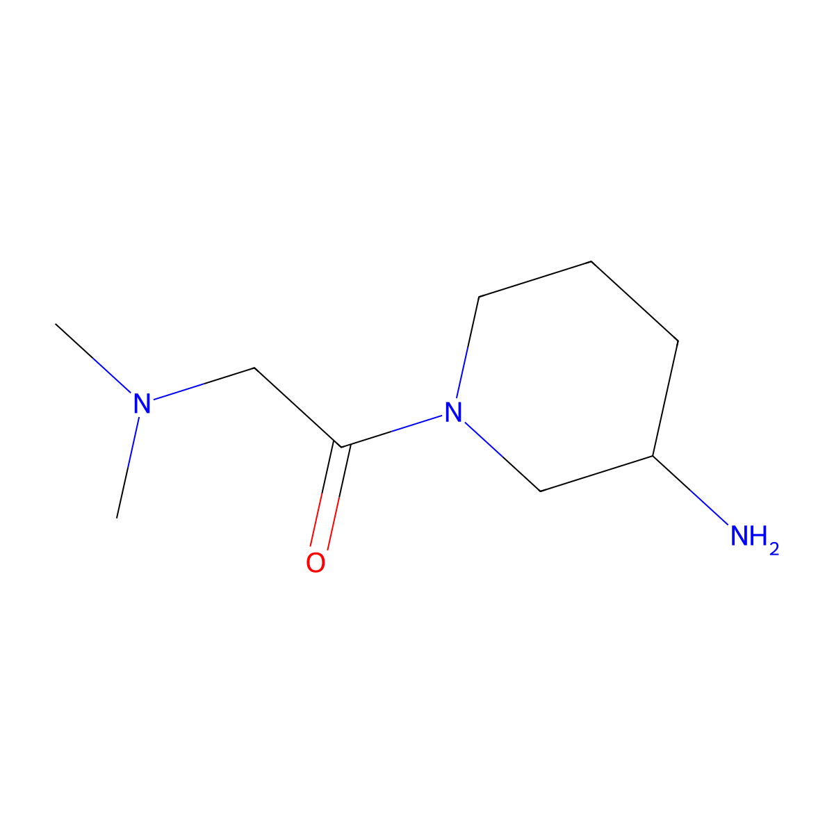 1-(3-Aminopiperidin-1-yl)-2-(dimethylamino)ethan-1-one molecular structure, CAS 1266199-08-9