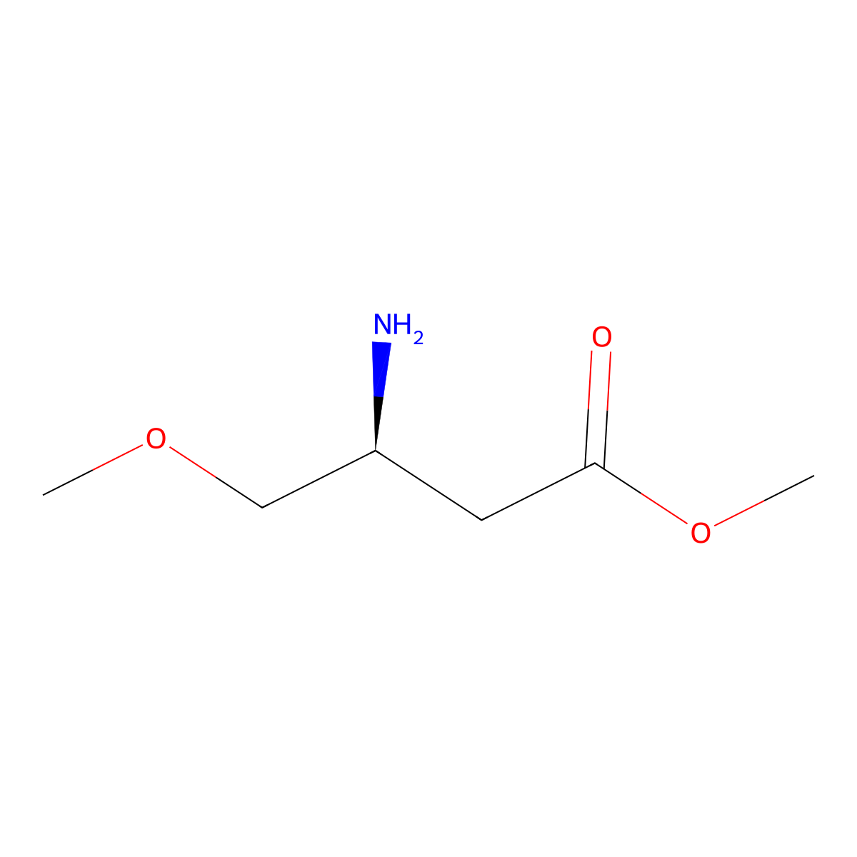 methyl (3S)-3-amino-4-methoxybutanoate molecular structure, CAS 1266200-91-2