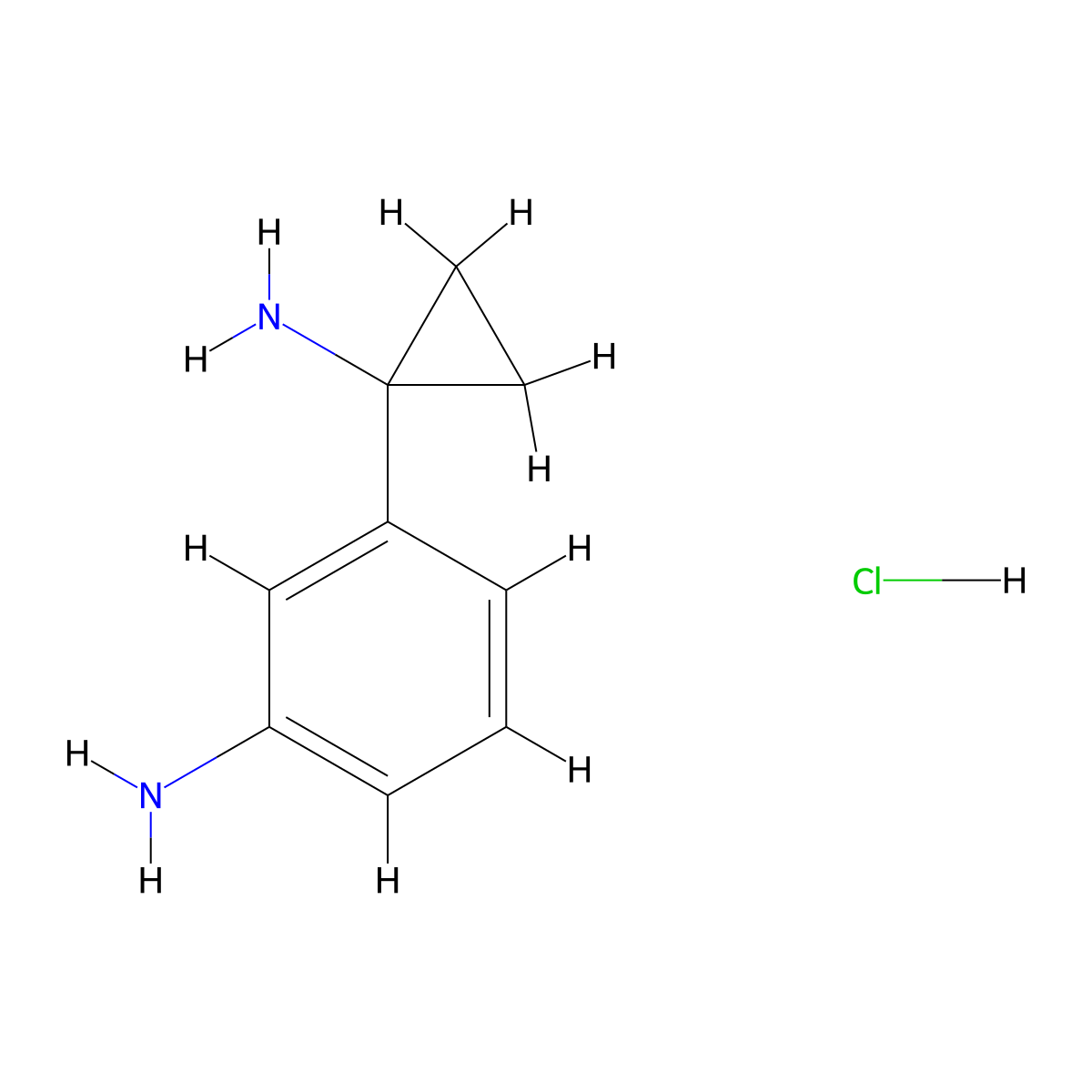 3-(1-Aminocyclopropyl)aniline hydrochloride molecular structure, CAS 1266212-00-3