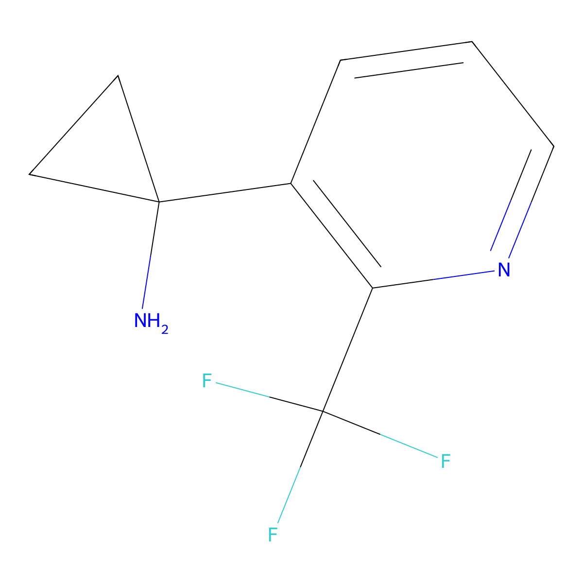1-(2-(Trifluoromethyl)pyridin-3-yl)cyclopropan-1-amine molecular structure, CAS 1266212-38-7