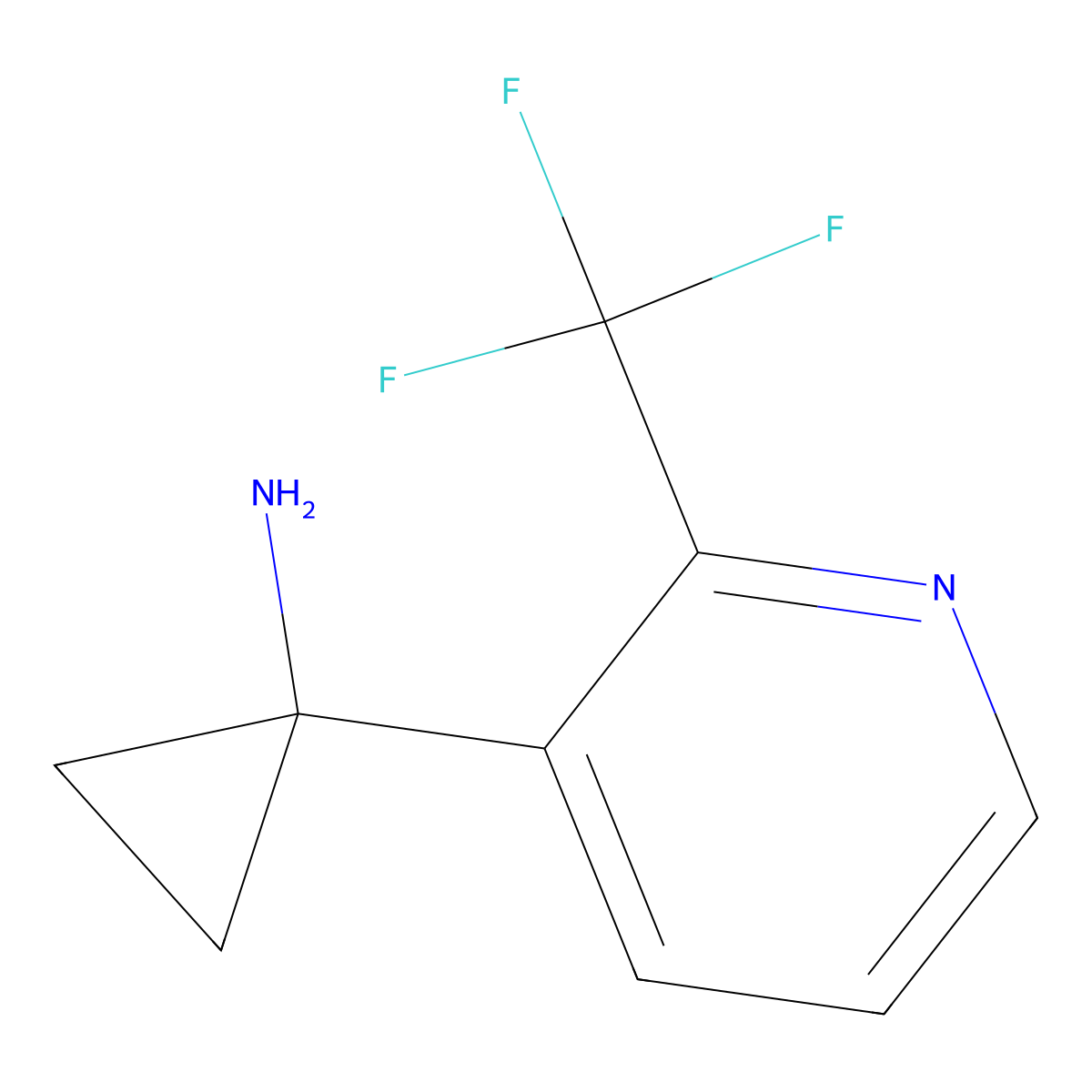 1-(2-(Trifluoromethyl)pyridin-3-yl)cyclopropan-1-amine molecular structure, CAS 1266212-38-7