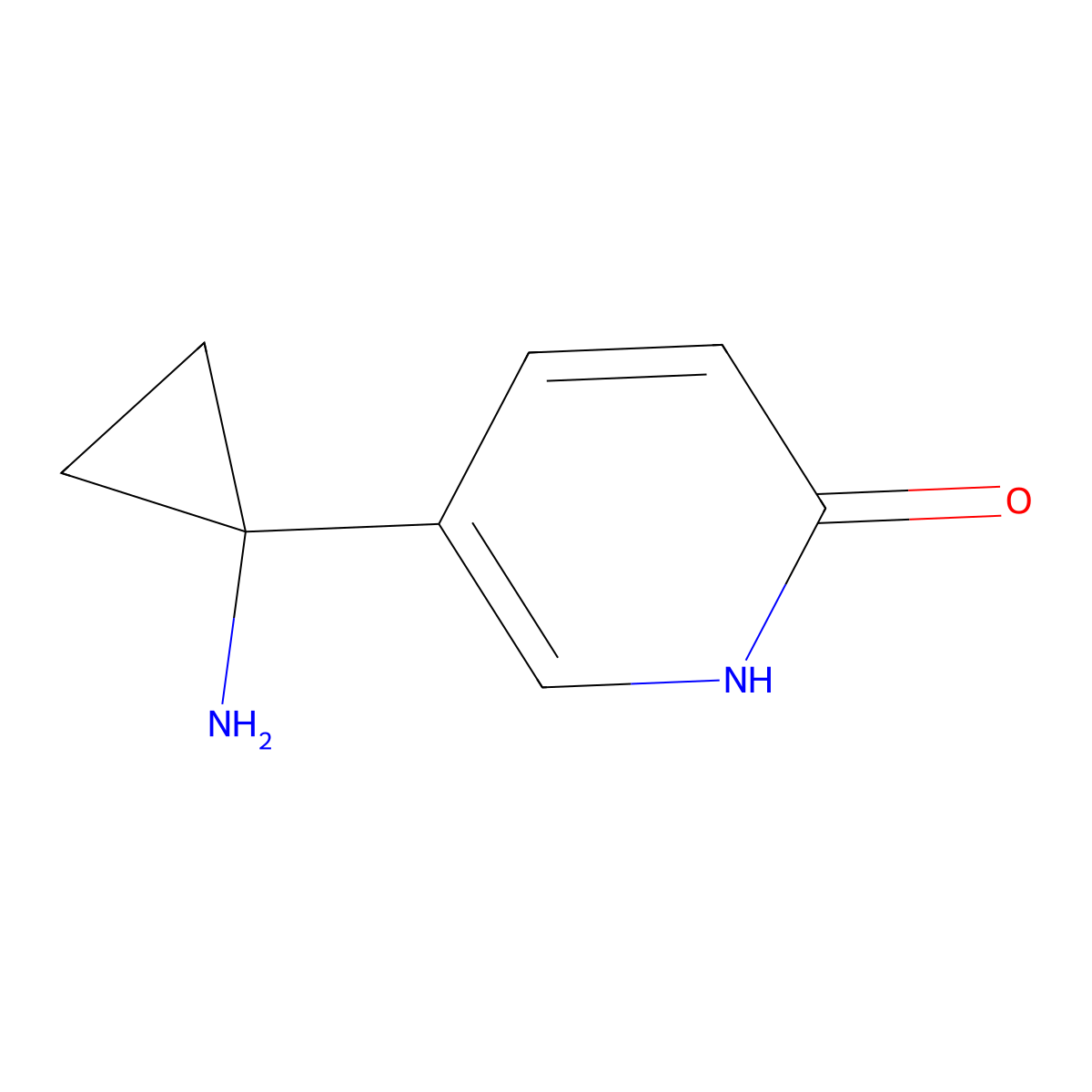 5-(1-Aminocyclopropyl)-1,2-dihydropyridin-2-one molecular structure, CAS 1266212-51-4