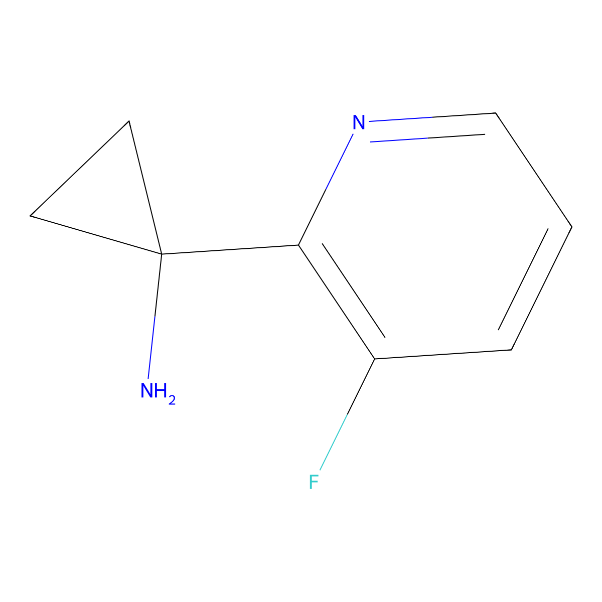 1-(3-Fluoropyridin-2-yl)cyclopropan-1-amine molecular structure, CAS 1266215-52-4