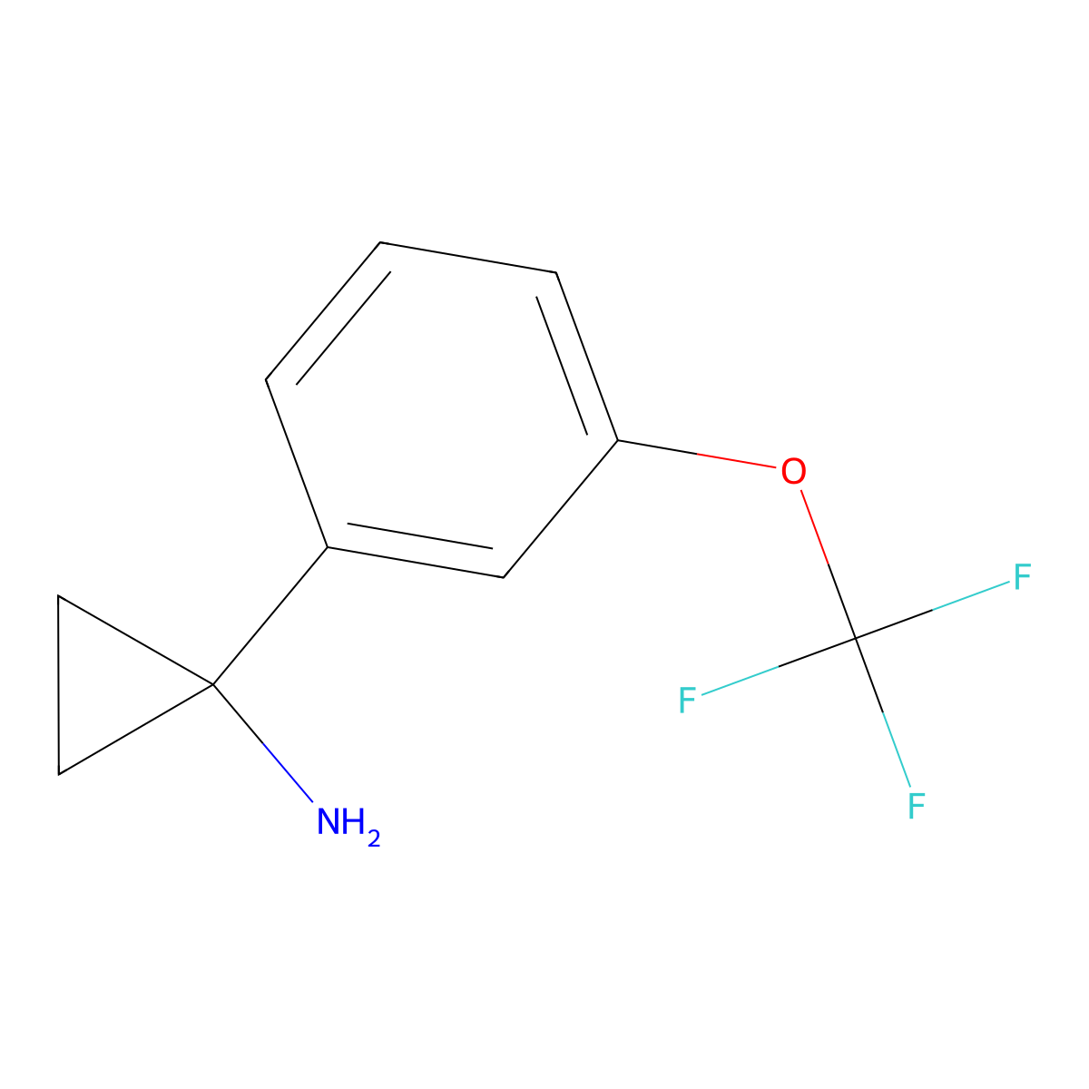 1-[3-(Trifluoromethoxy)phenyl]cyclopropan-1-amine molecular structure, CAS 1266217-96-2