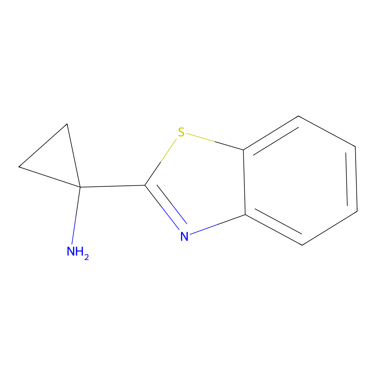 1-(Benzo[D]thiazol-2-YL)cyclopropanamine molecular structure, CAS 1266219-00-4